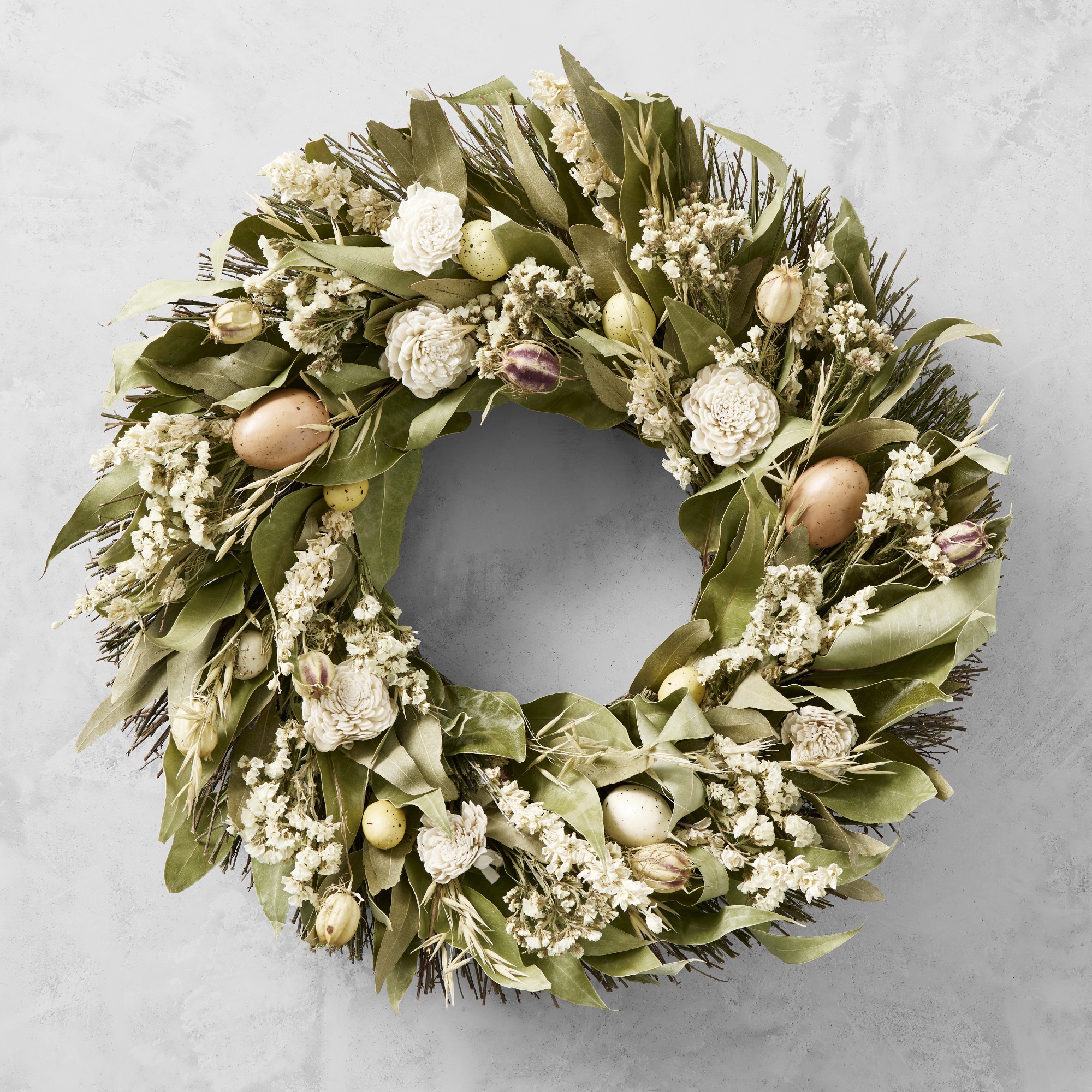 Easter Blossom Neutral Live Wreath, 20