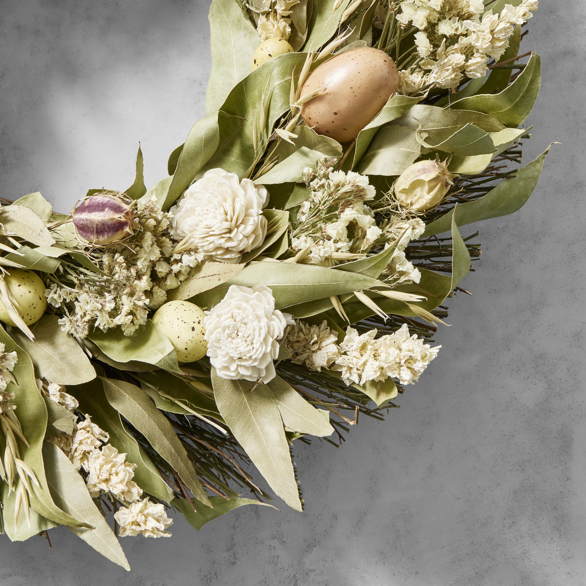Easter Blossom Neutral Live Wreath, 20