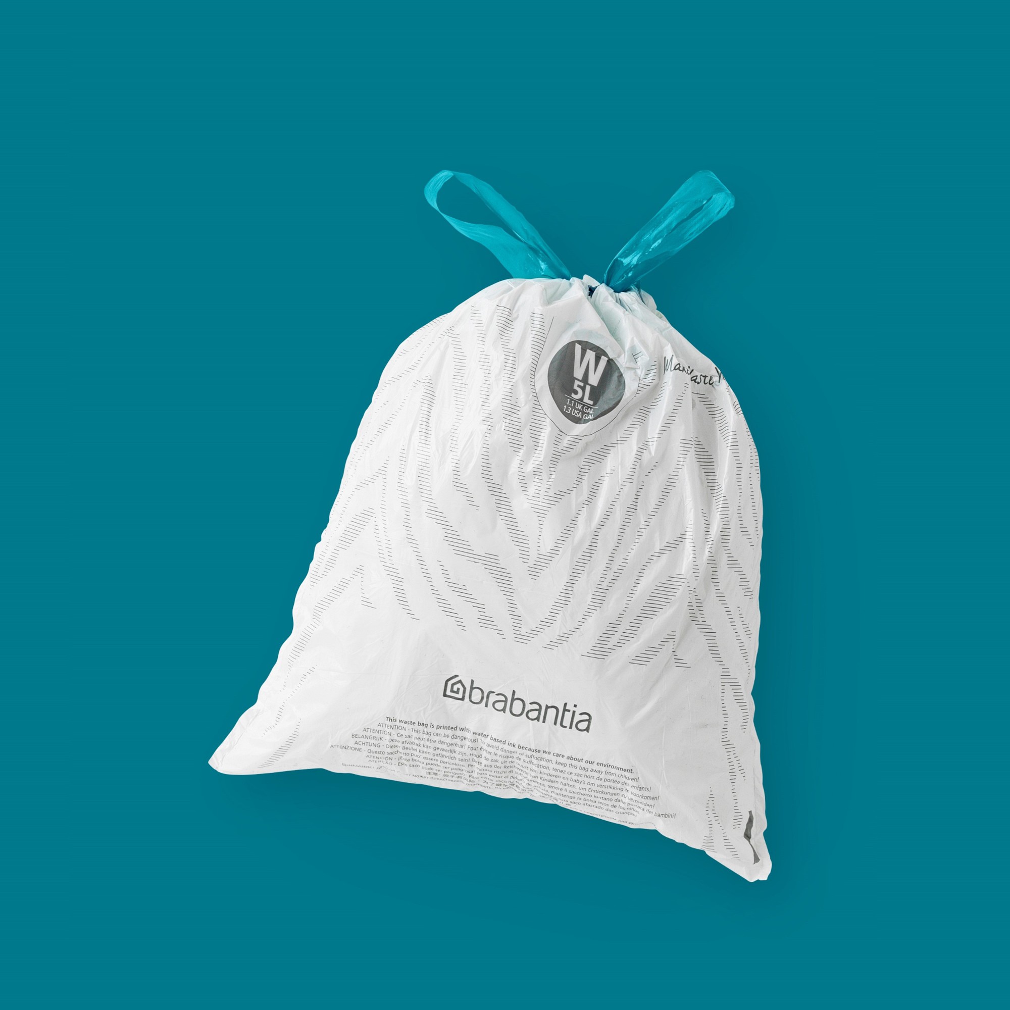 Brabantia PerfectFit Trash Bags, Code W, 1.3 Gallons (5L), 200-Count