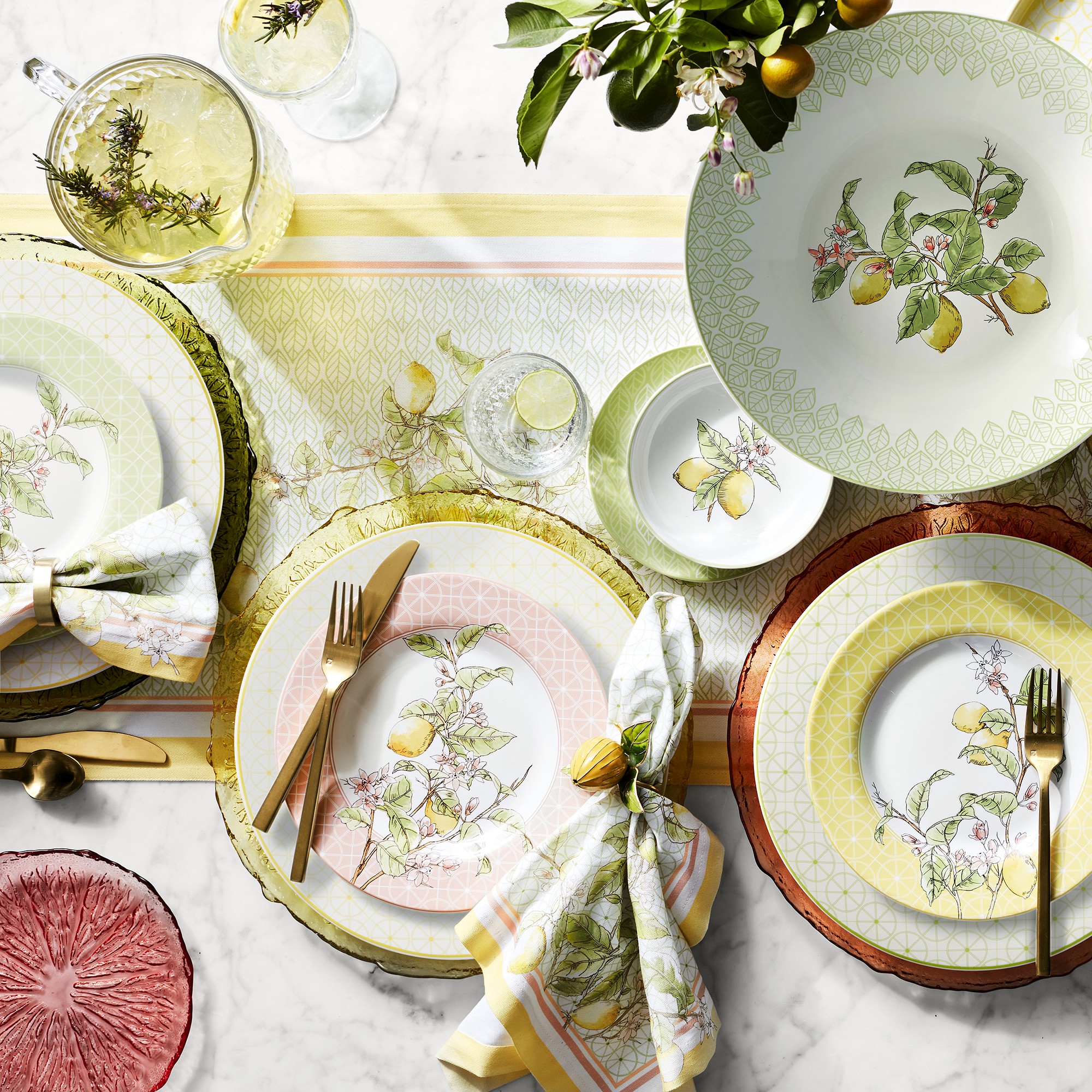 Lemon Cloisonné Napkin Rings, Set of 4