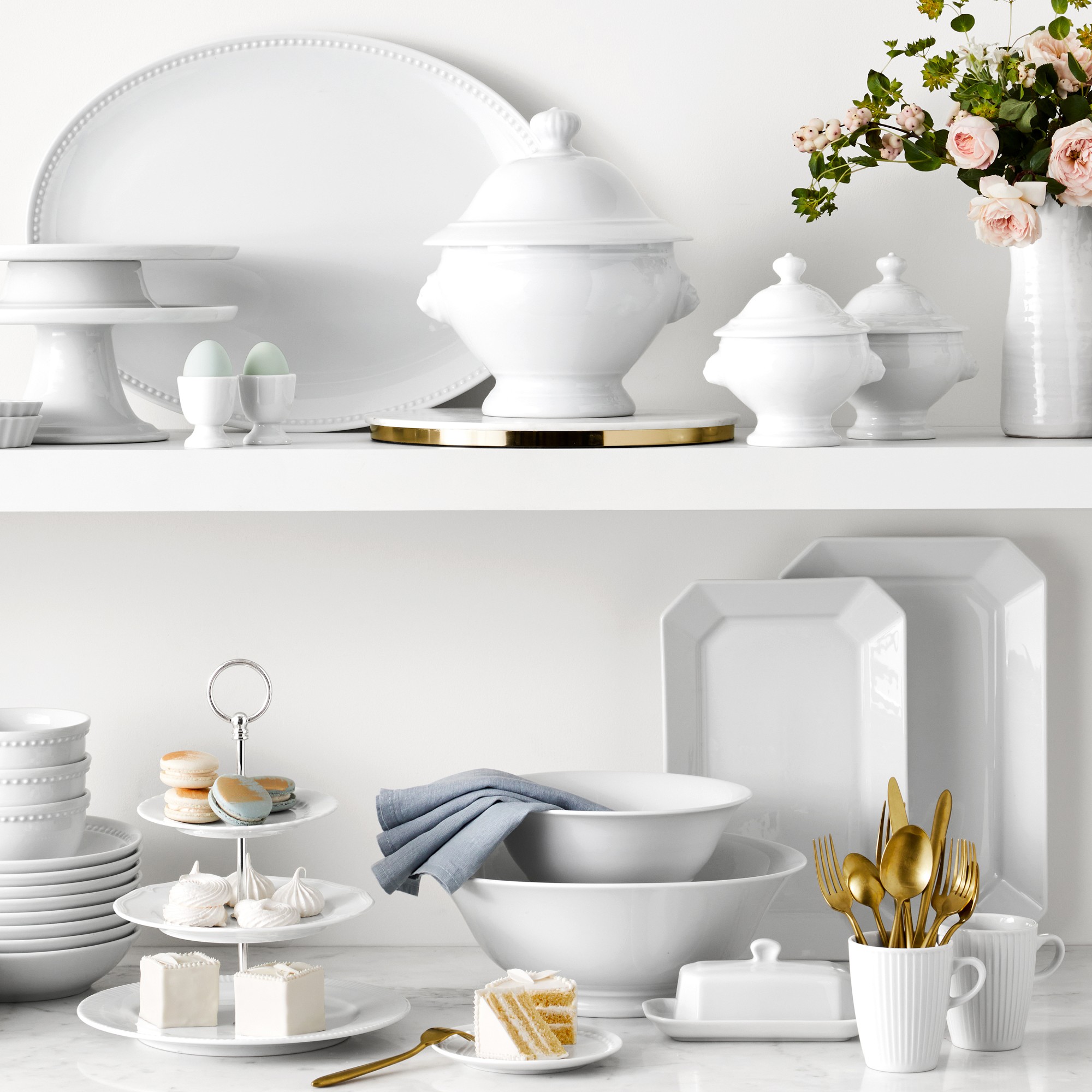 Apilco Lion's Head Porcelain Soup Bowl