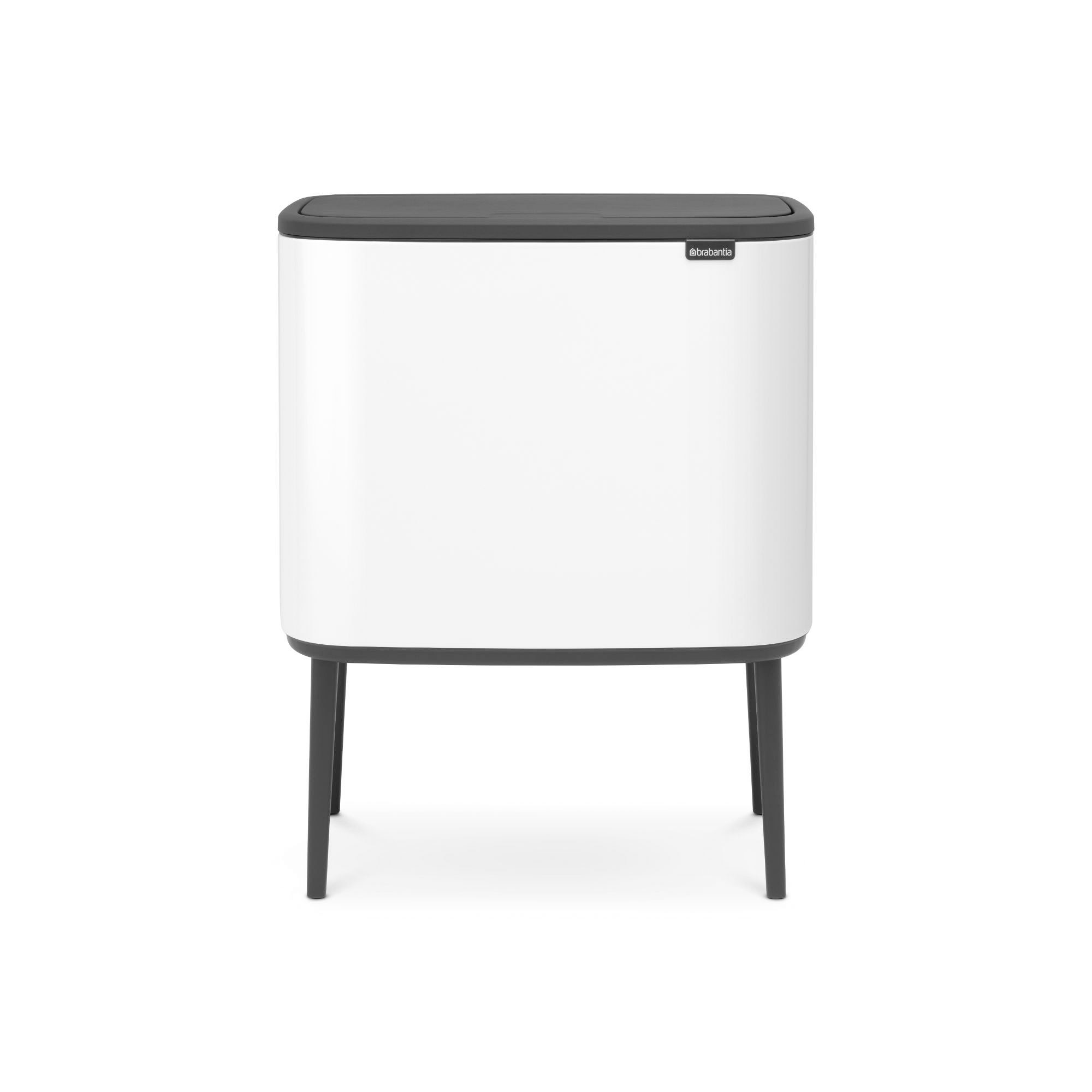 Brabantia Bo Touch Top Multi Compartment Recycling Trash Can, 3 x 3 Gallon