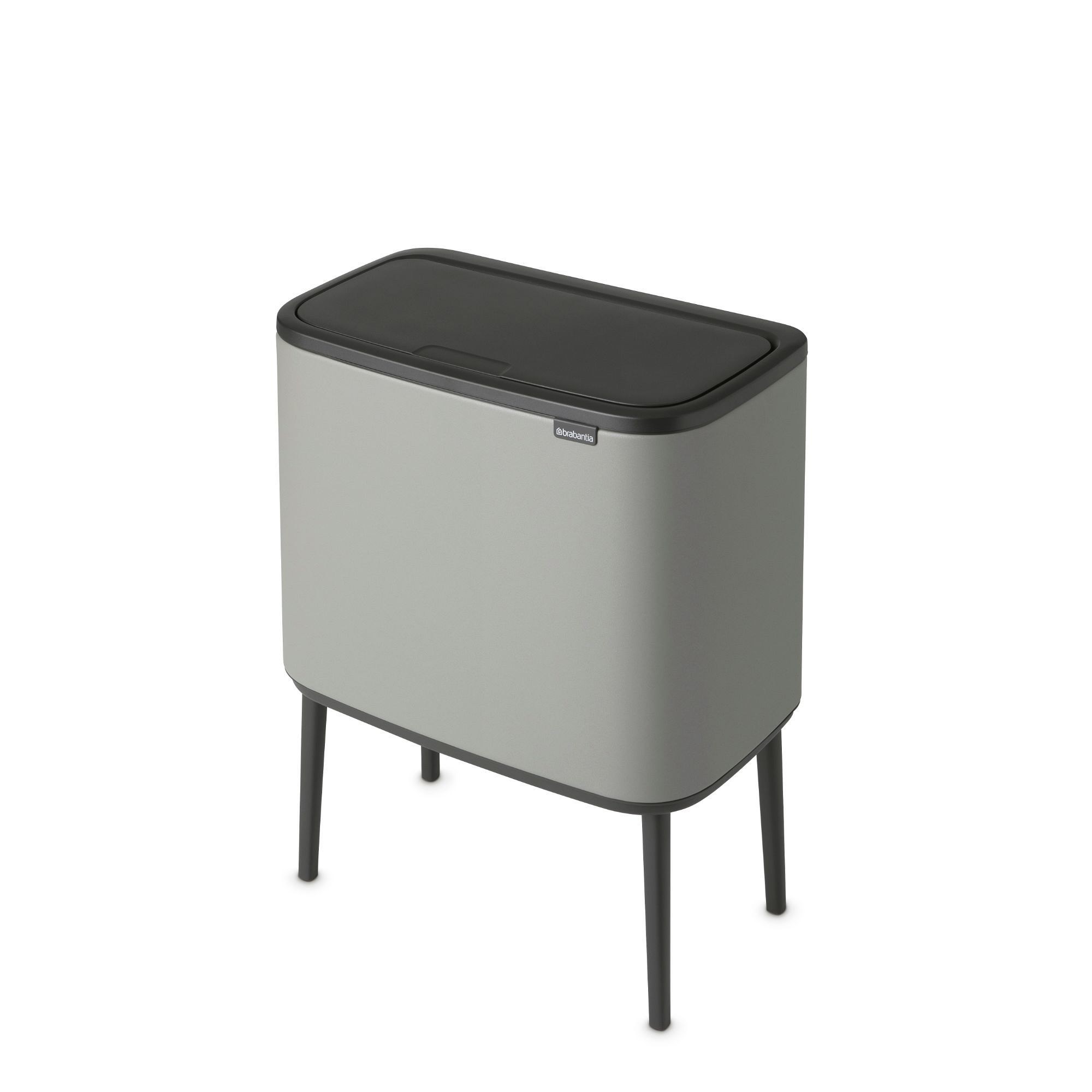 Brabantia Bo Touch Top Multi Compartment Recycling Trash Can, 3 x 3 Gallon