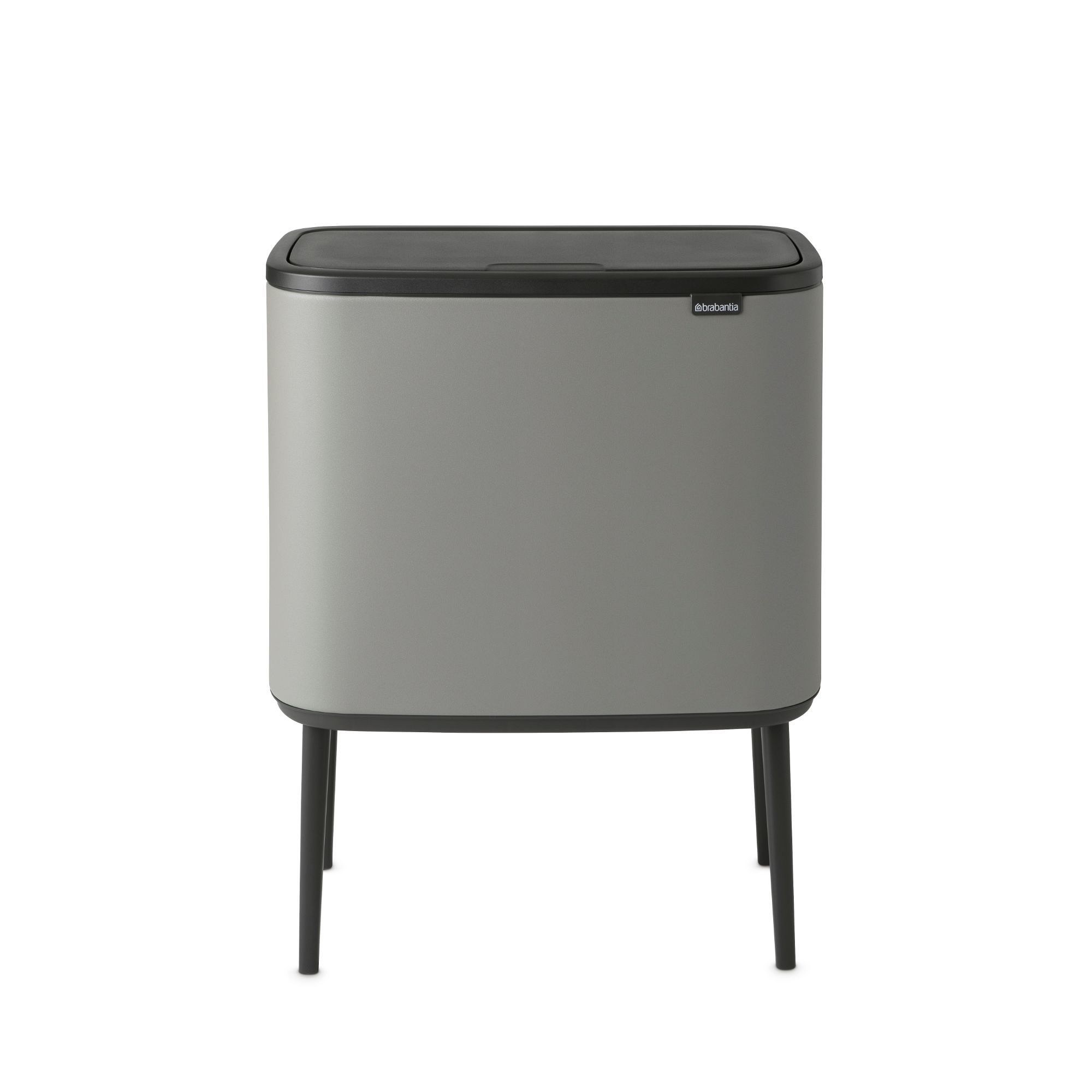 Brabantia Bo Touch Top Multi Compartment Recycling Trash Can, 3 x 3 Gallon