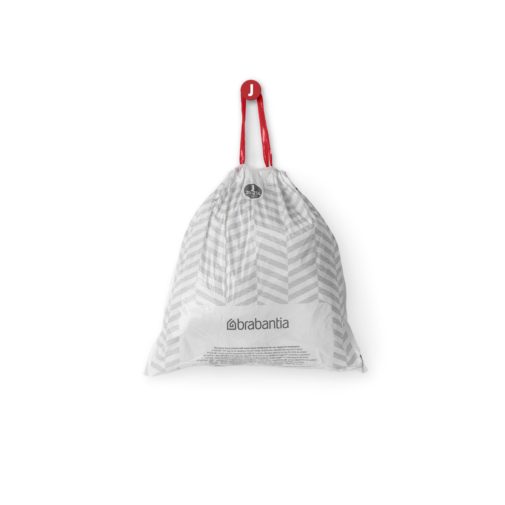 Brabantia PerfectFit Trash Bags, Code J, 5.3-6.6 Gallon (20-25L), 120-Count