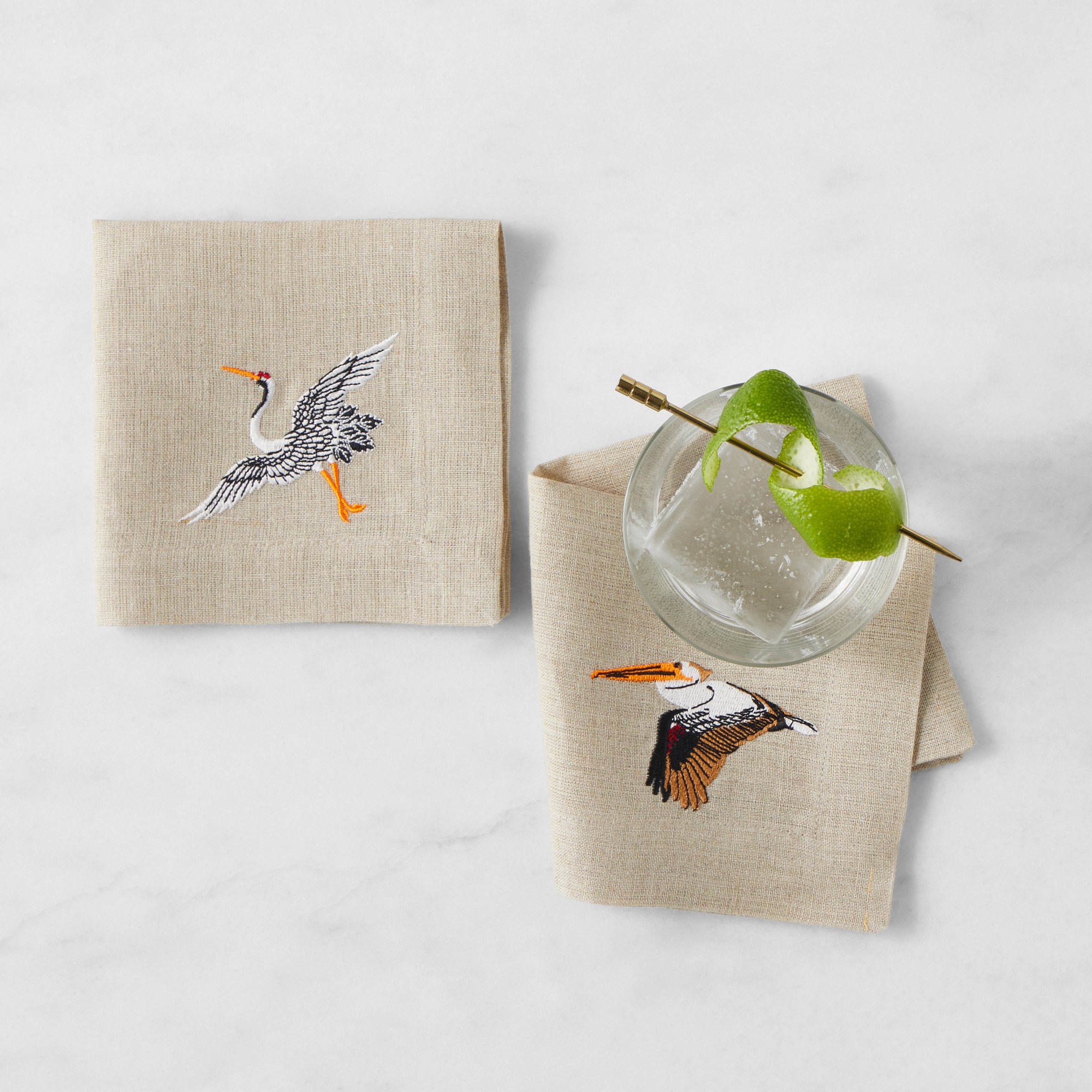 Billy Reid x Williams Sonoma Embroidered Cocktail Napkins, Set of 6