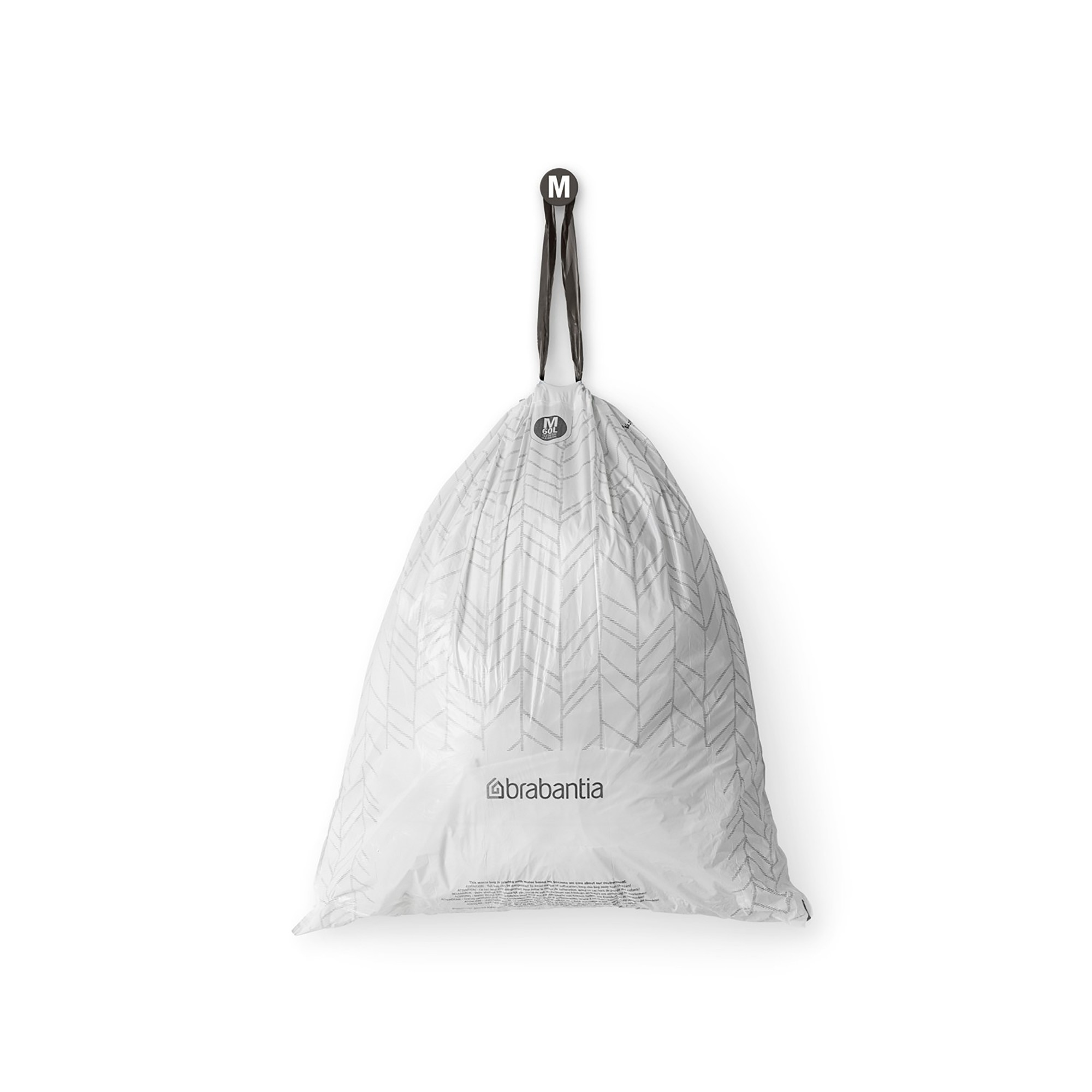 Brabantia PerfectFit Trash Bags, Code M, 16 Gallon (60L), 120-Count