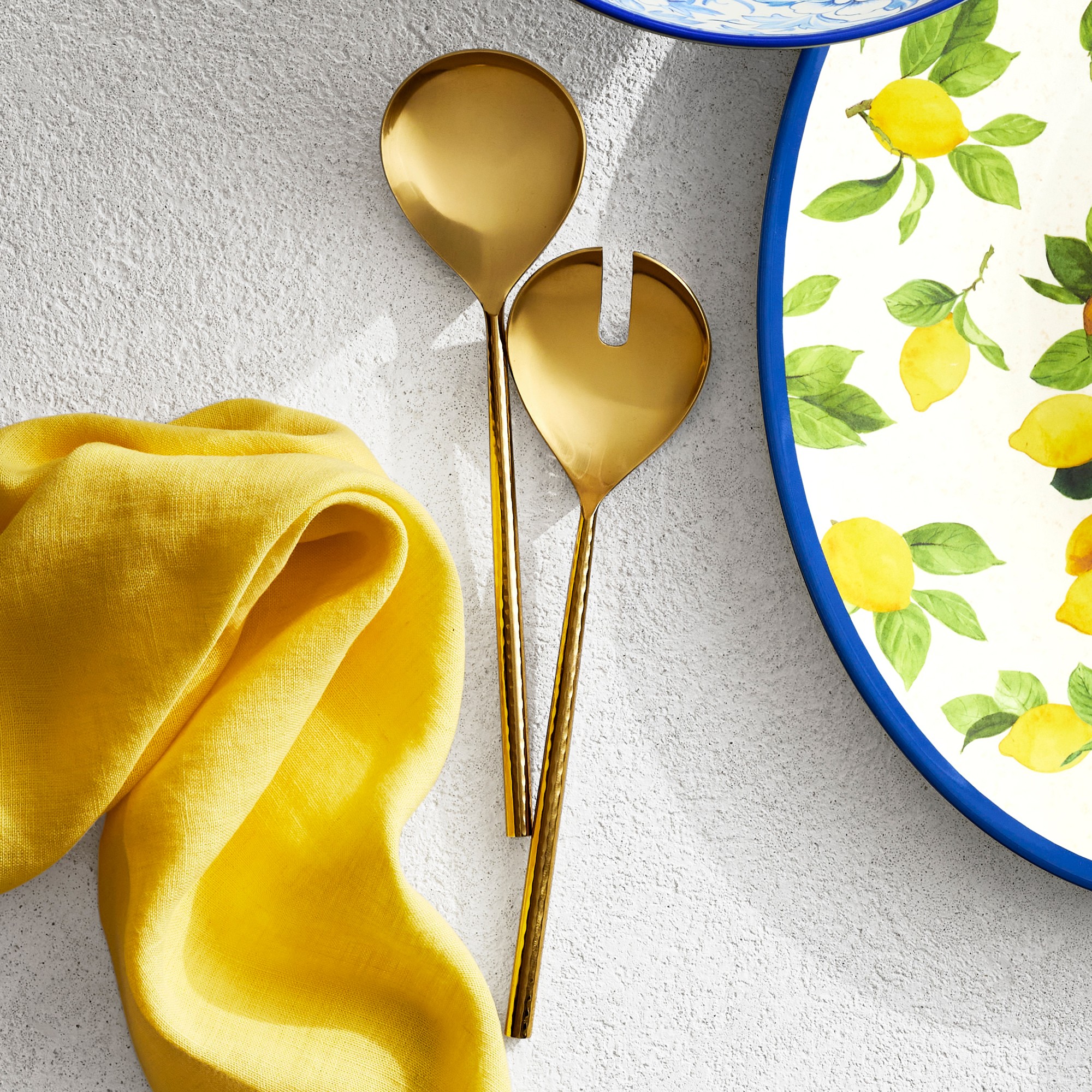 Antique Brass Salad Servers