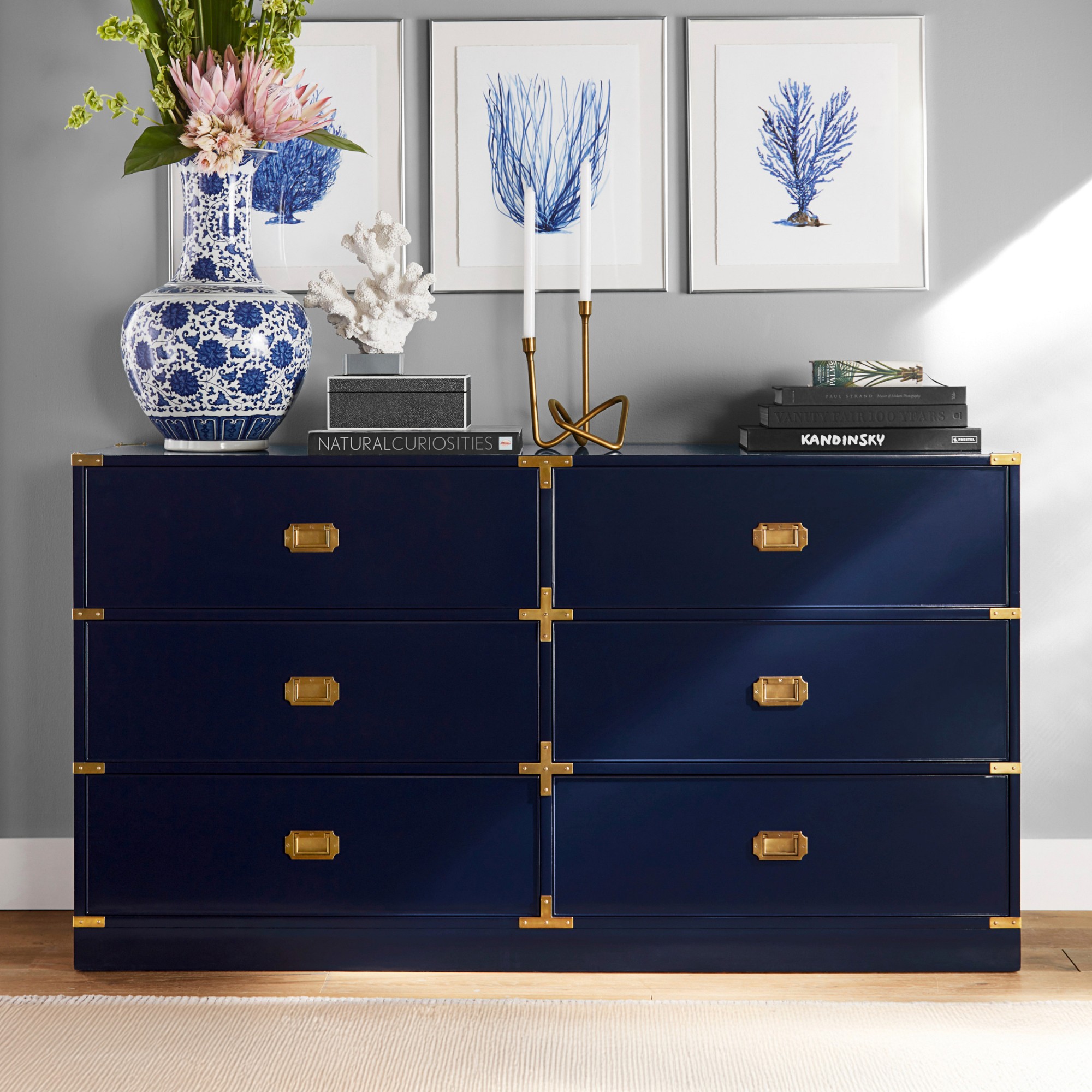 Campaign 6-Drawer Dresser, Navy (66)