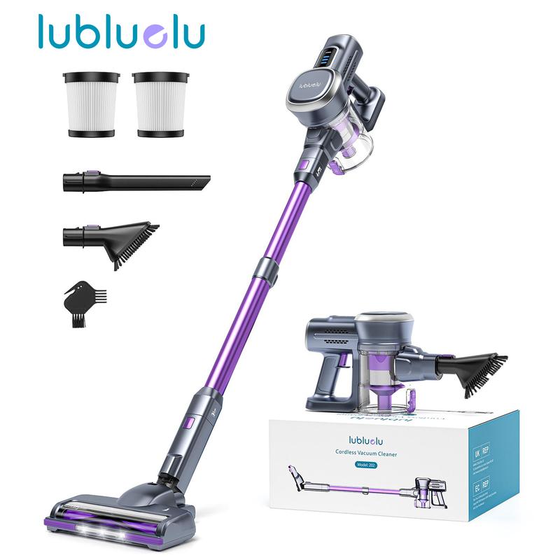 BlackFriday Lubluelu-Cordless Self-Standing Vacuum Cleaner, 25KPa leistungsstarke Saugkraft, 220W Stick Hoover für Tierhaare, Hartböden und Teppiche, 450 ml Mülleimer