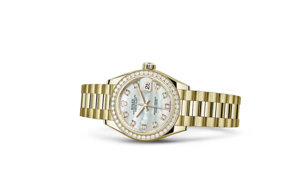 LadyRolex DATEJUST White Mother-of-pearl Set With Diamonds,279138RBR
