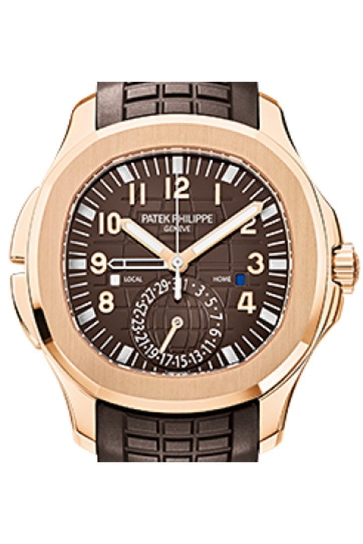 Patek Philippe Aquanaut Brown Embossed Arabic Dial Rose Gold Composite Men's Watch 5164R-001