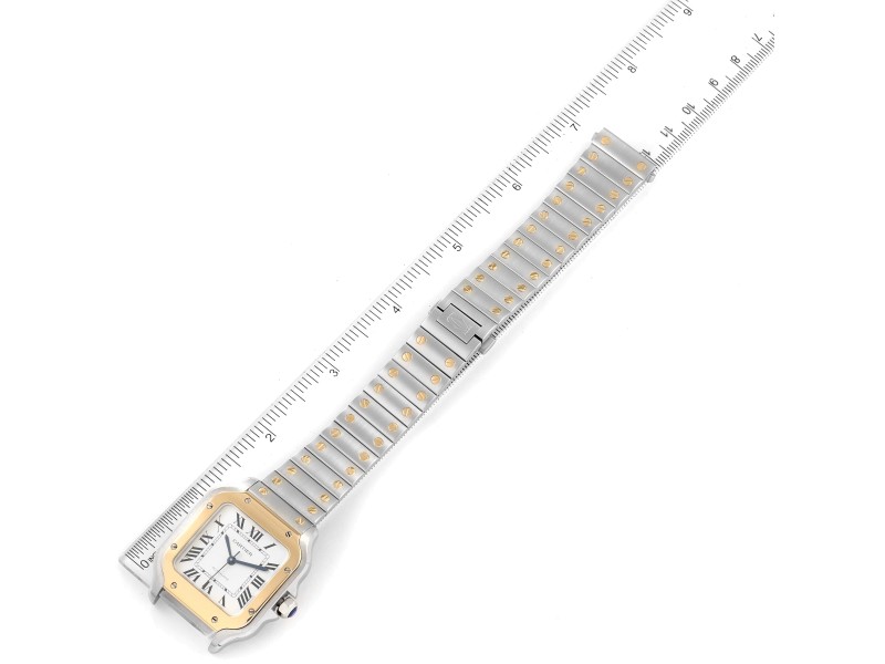 Cartier Santos Medium Steel Yellow Gold Mens Watch