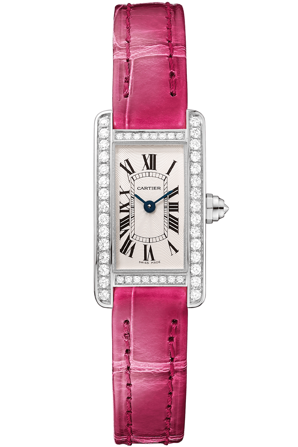 Cartier Tank Américaine Mini Model 18K White Gold & Diamonds Ladies Watch, WJTA0027