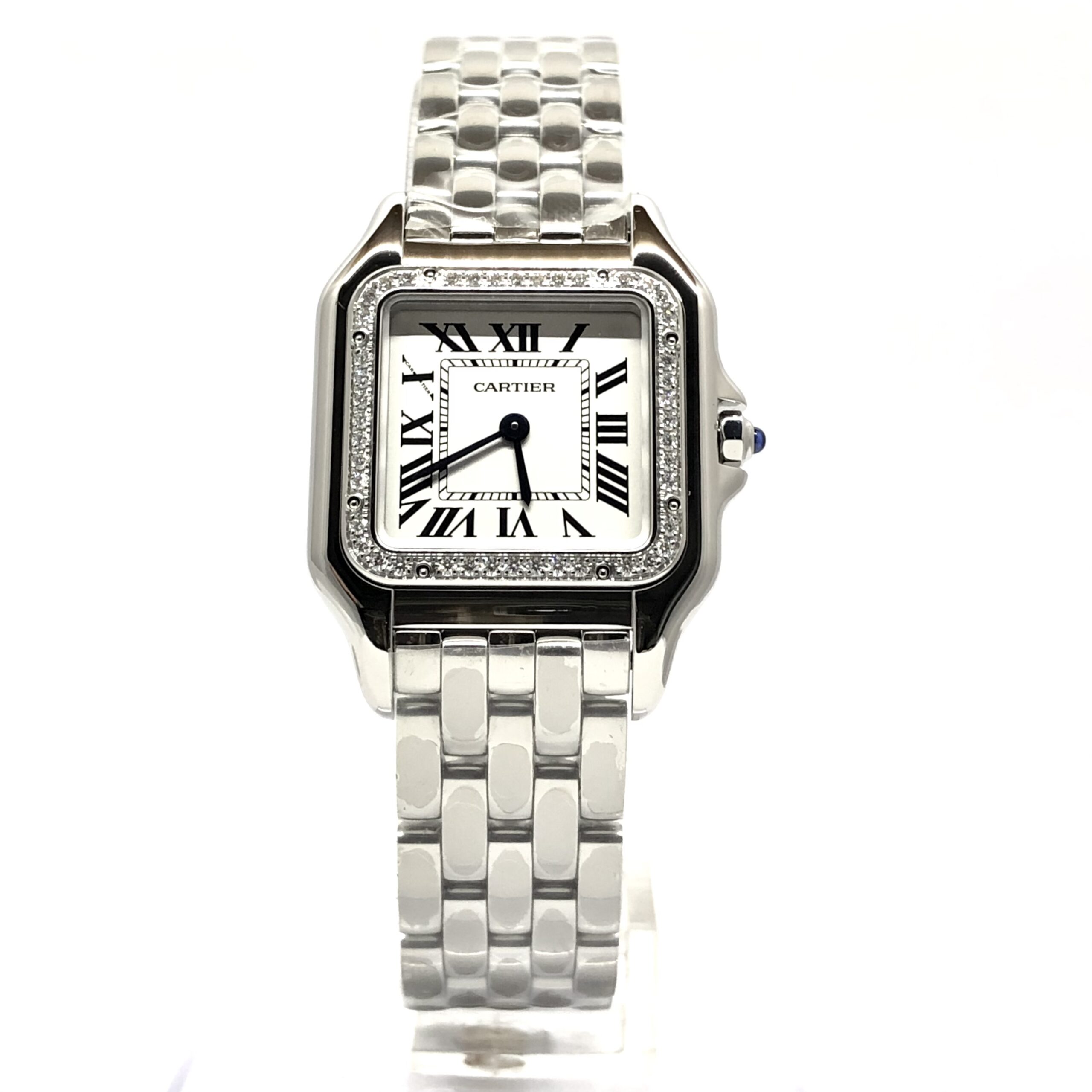 Cartier Panthère Stainless Steel & Diamonds Medium Model Ladies Watch, W4PN0008