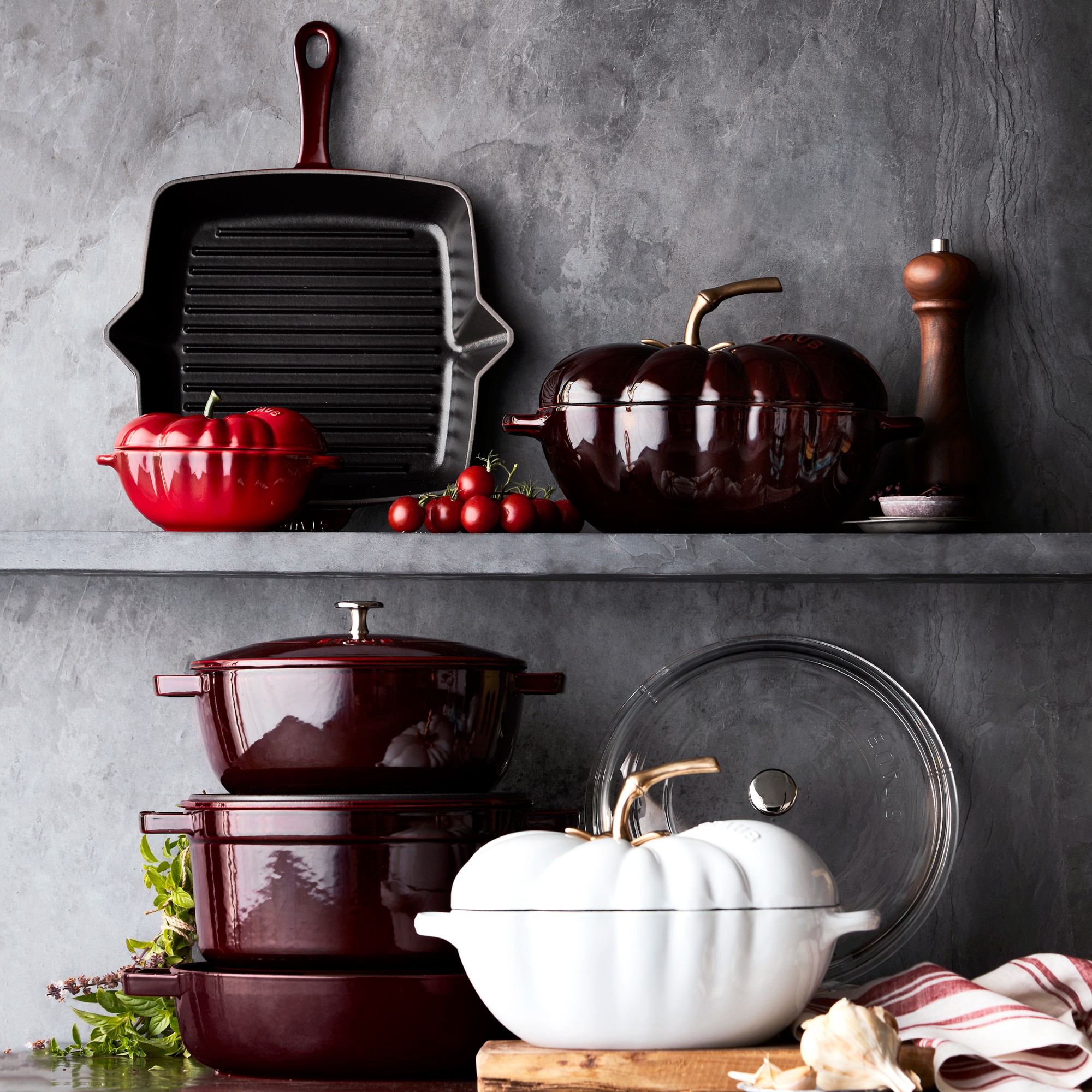 Staub Enameled Cast Iron Tomato Cocotte, 3-Qt.
