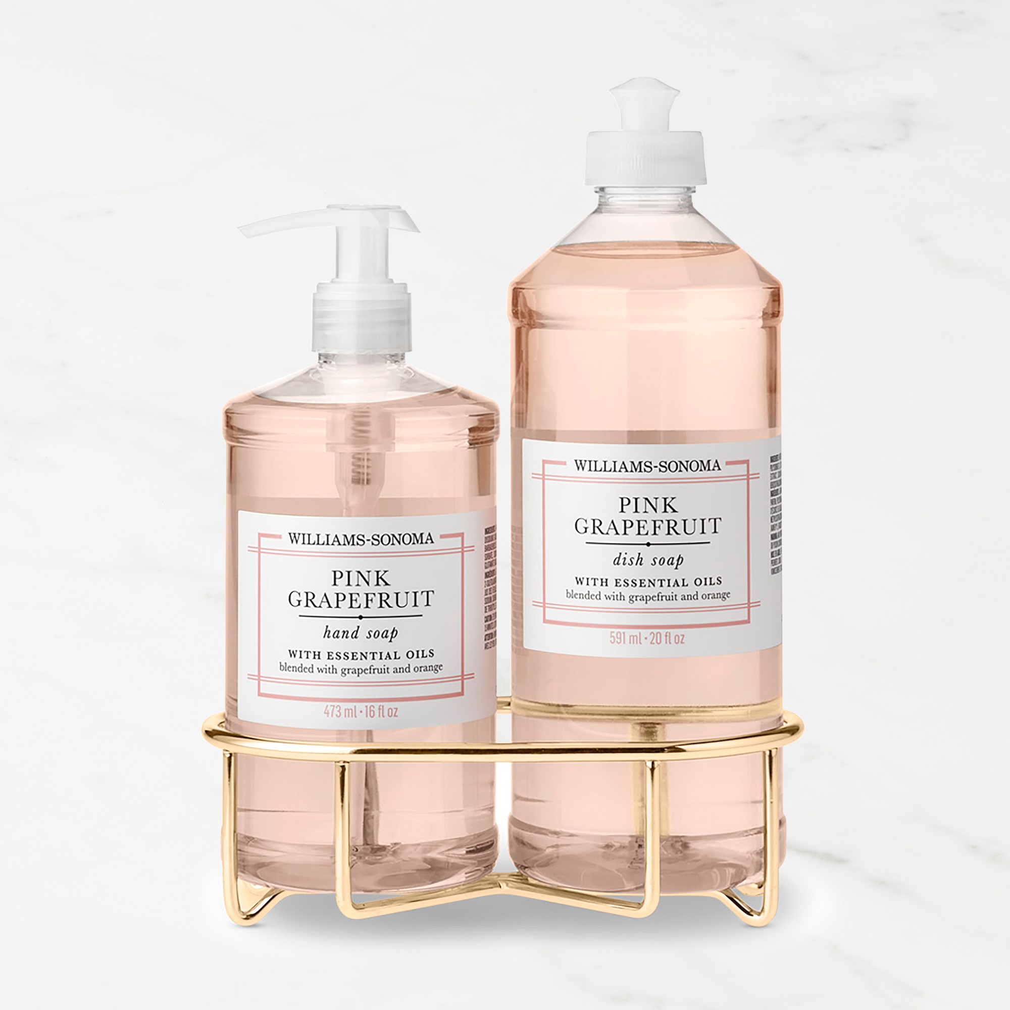 Williams Sonoma Pink Grapefruit Hand Soap & Dish Soap 3-Piece Kitchen Set