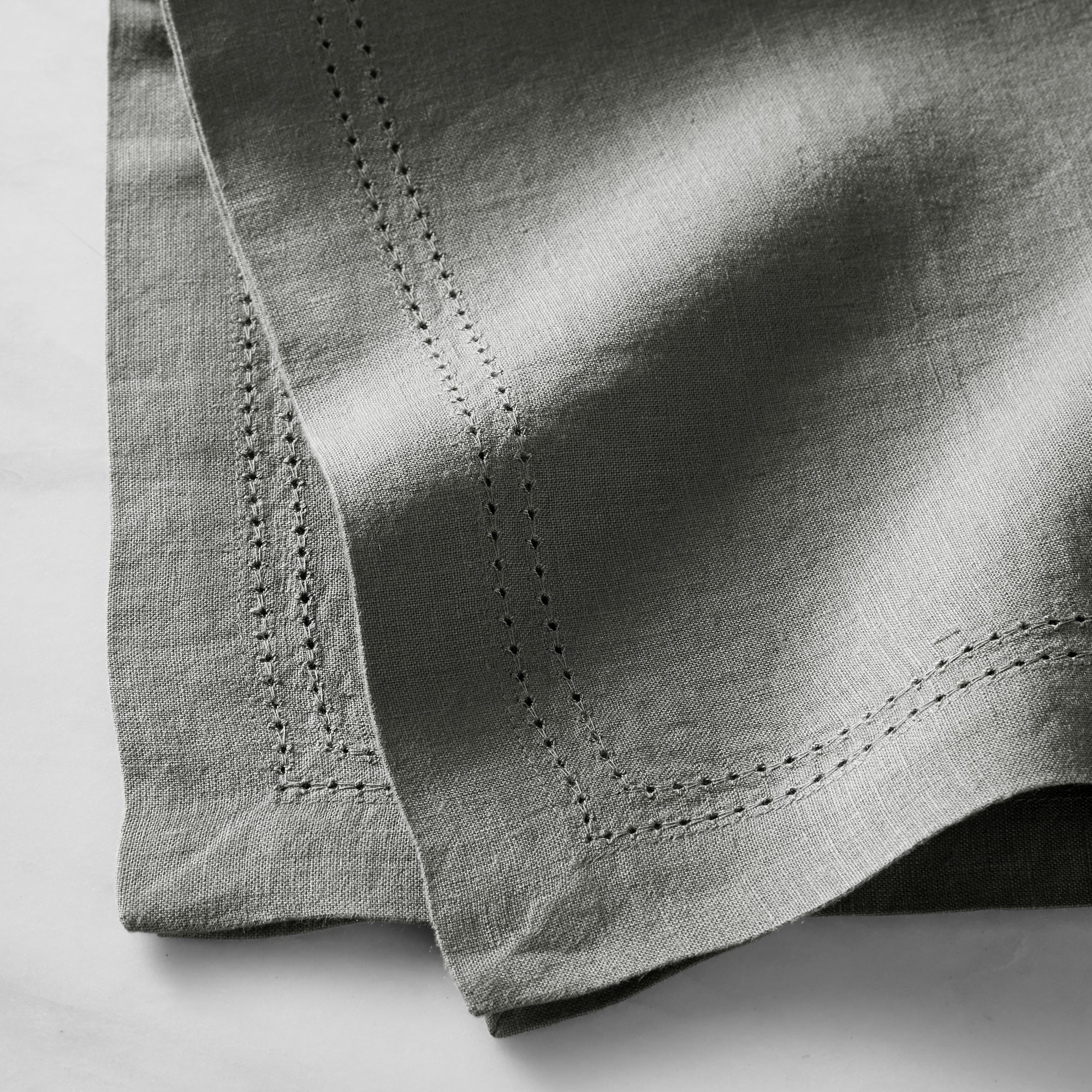 Linen Double Hemstitch Napkins, Set of 4