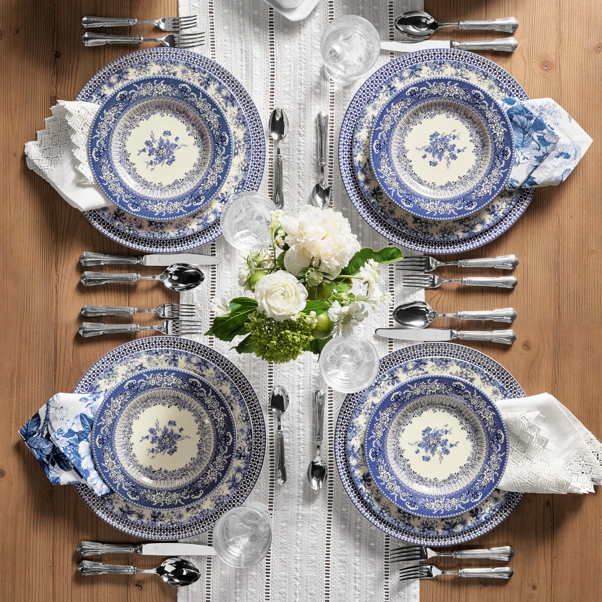 English Floral Dinner Plates