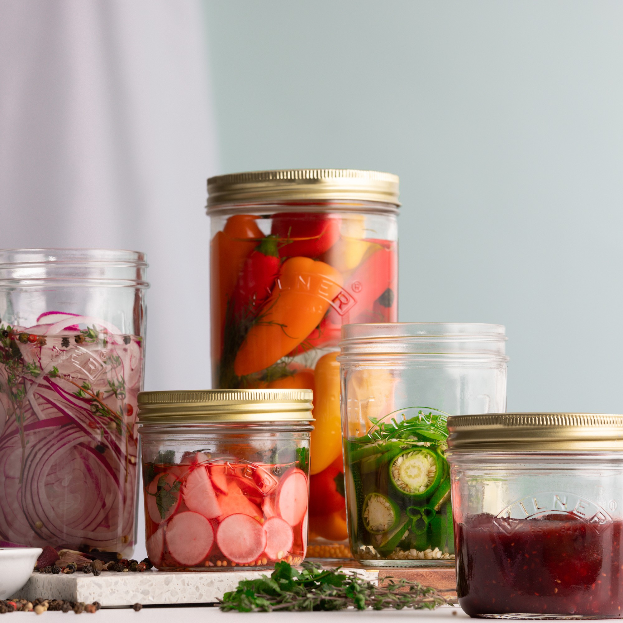 Kilner Wide Mouth Canning Jar, 34 oz, Set of 6