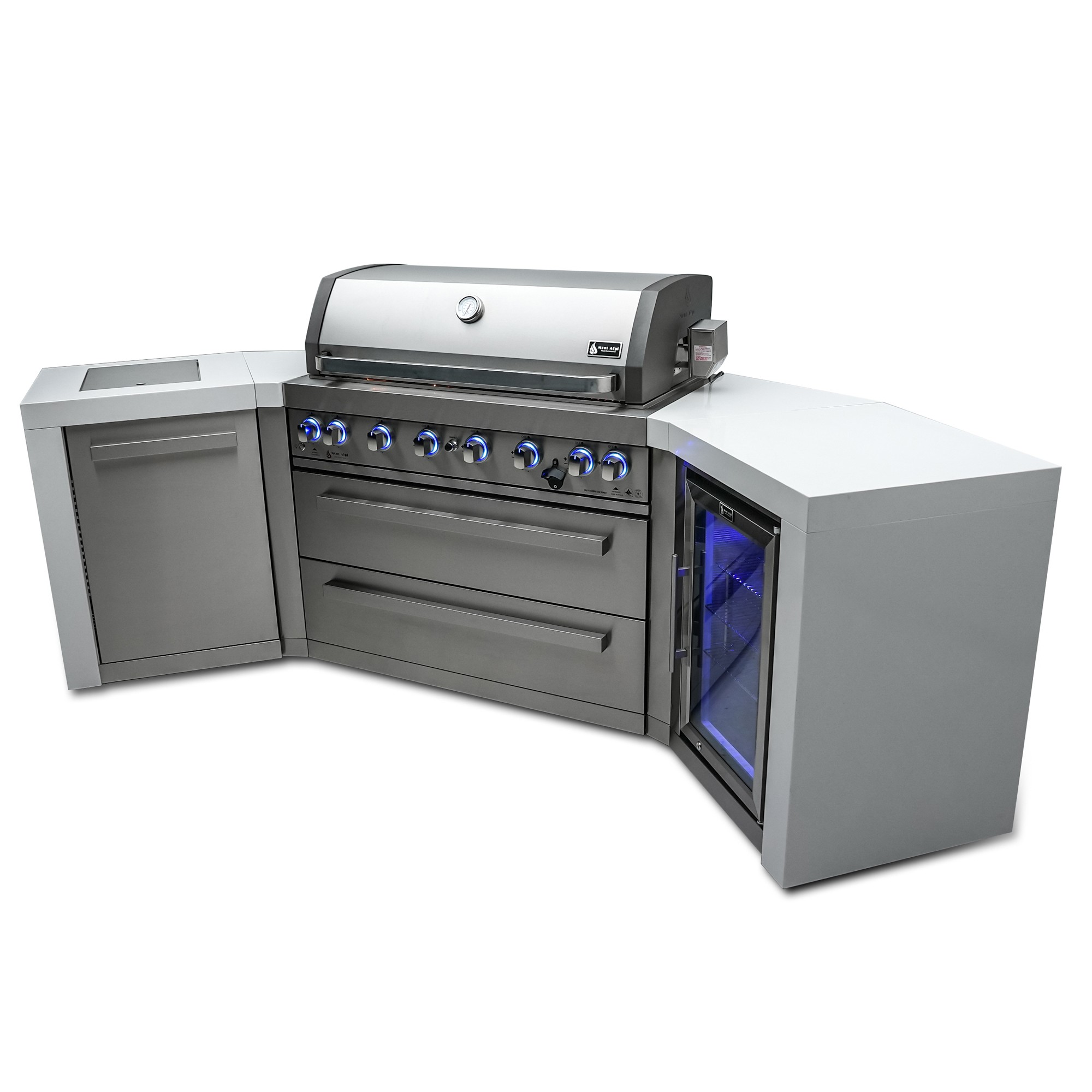 Mont Alpi 805 Deluxe Island with Fridge & Corner Cart