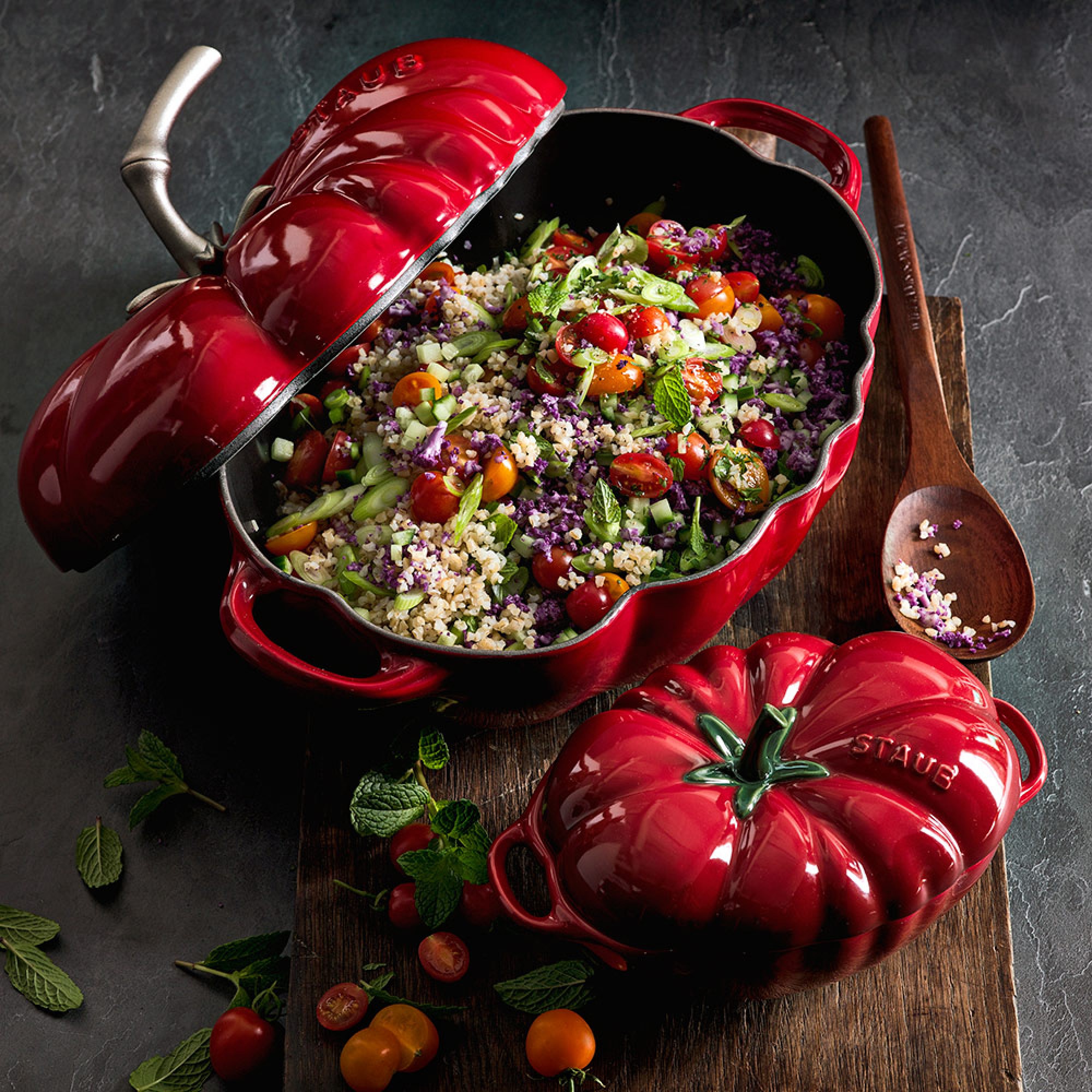 Staub Enameled Cast Iron Tomato Cocotte, 3-Qt.