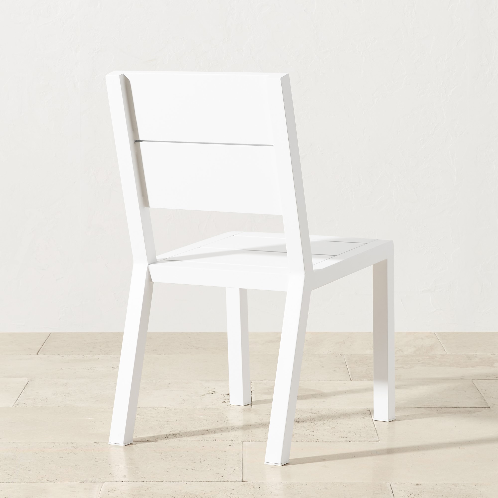 Larnaca Outdoor White Metal Dining Side Chair