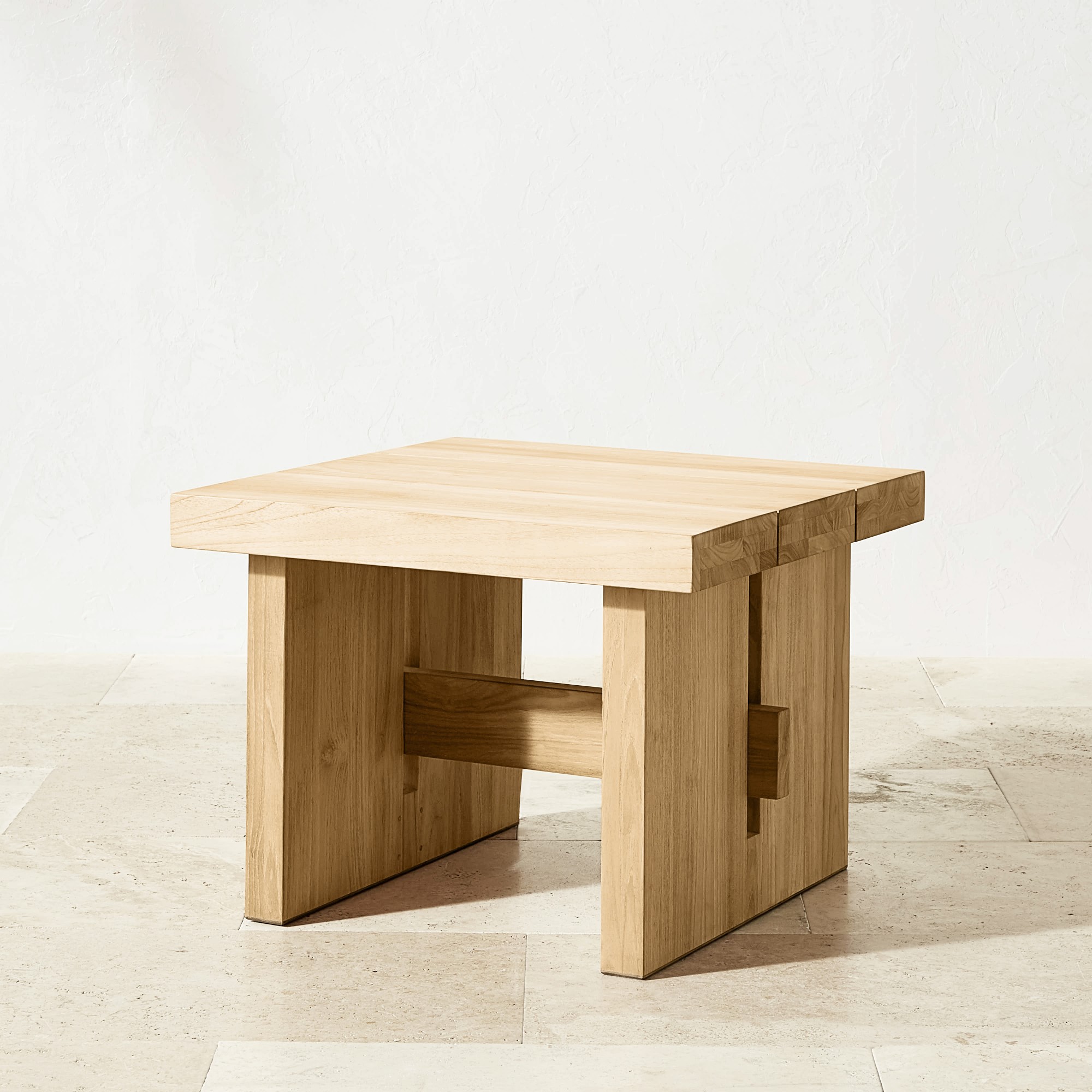 San Clemente Natural Teak Outdoor Side Table (24.5