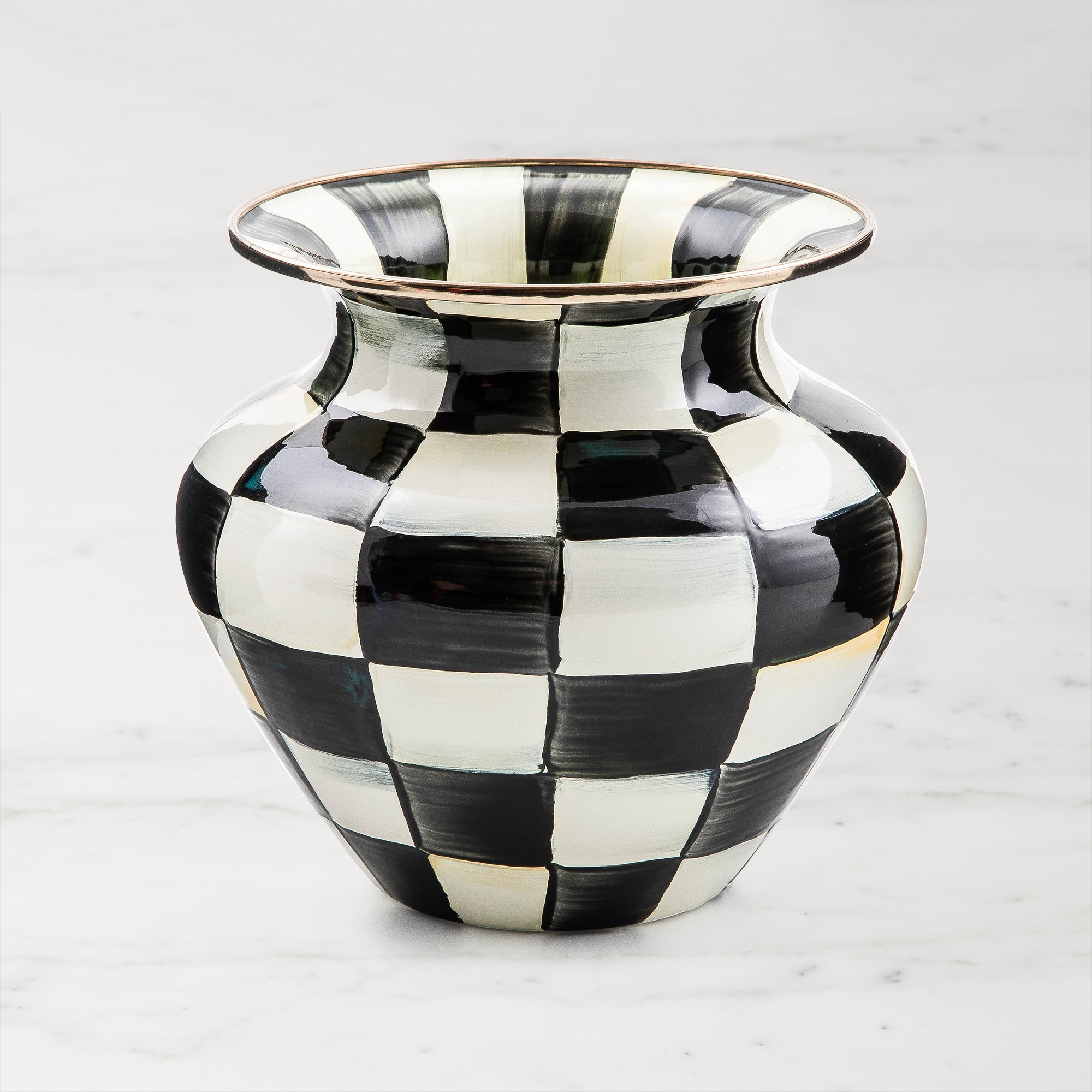 MacKenzie-Childs Courtly Check Enamel Vase