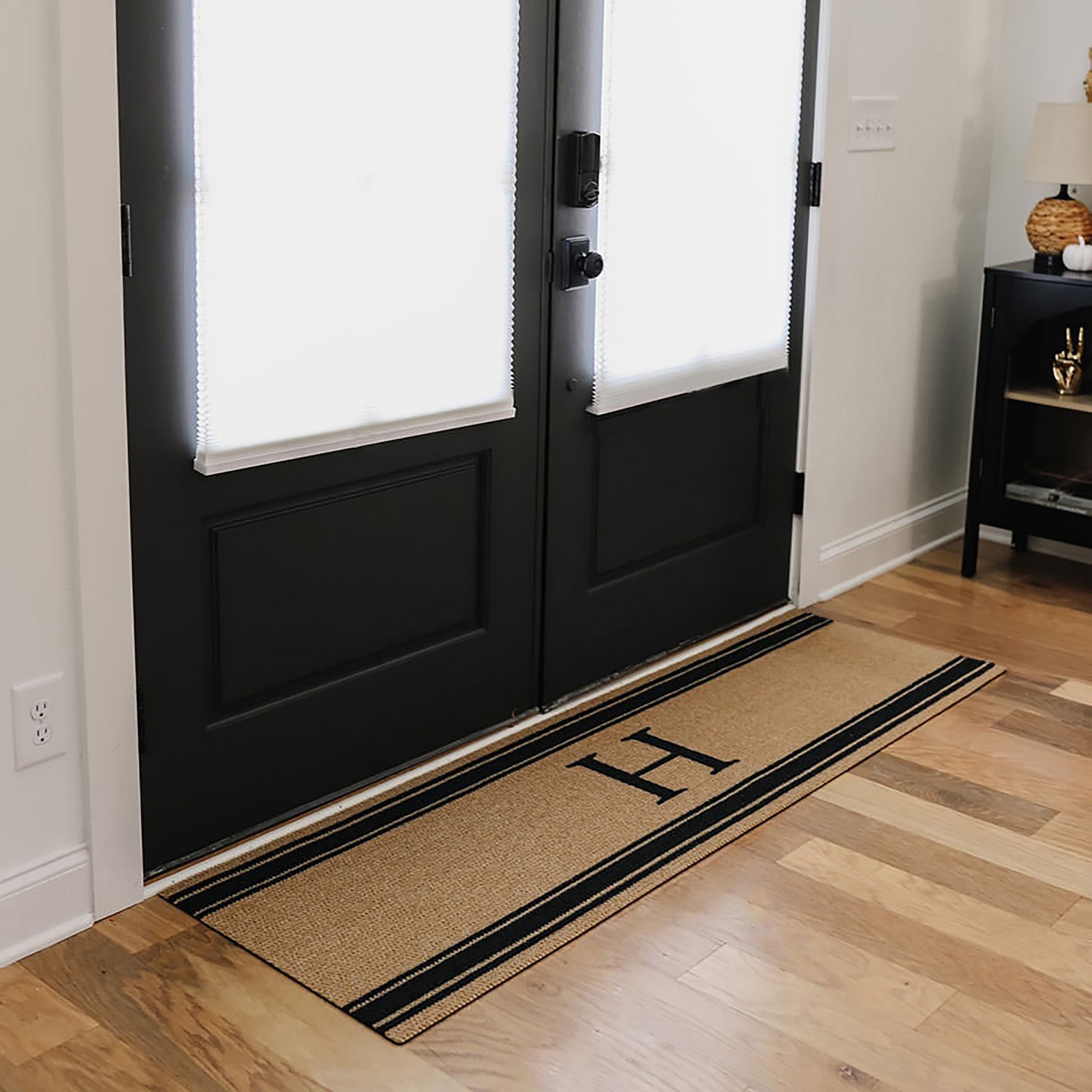 Neighburly Initial Stripes Indoor/Outdoor Monogram Doormat