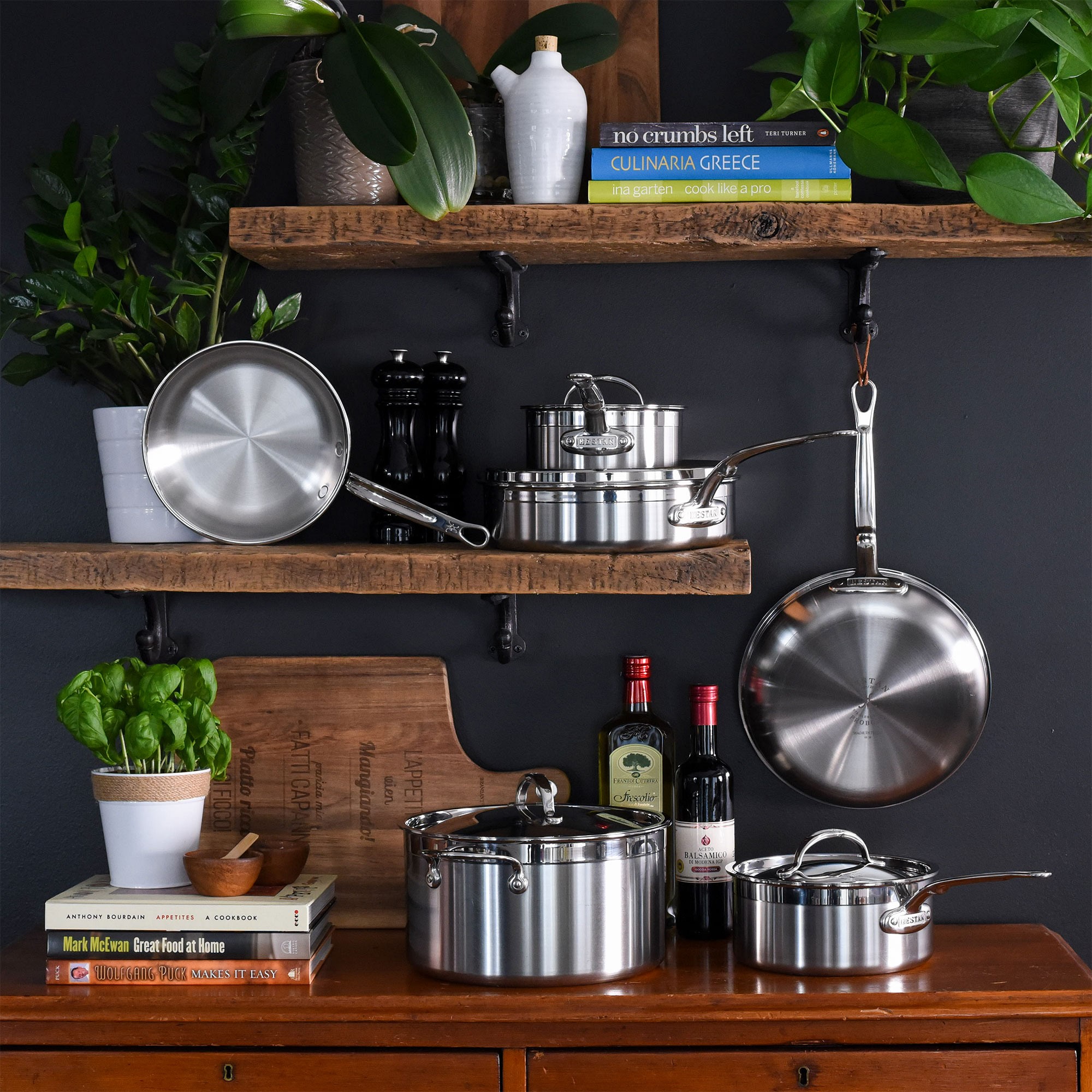 Hestan ProBond Professional Clad Stainless-Steel 10-Piece Cookware Set