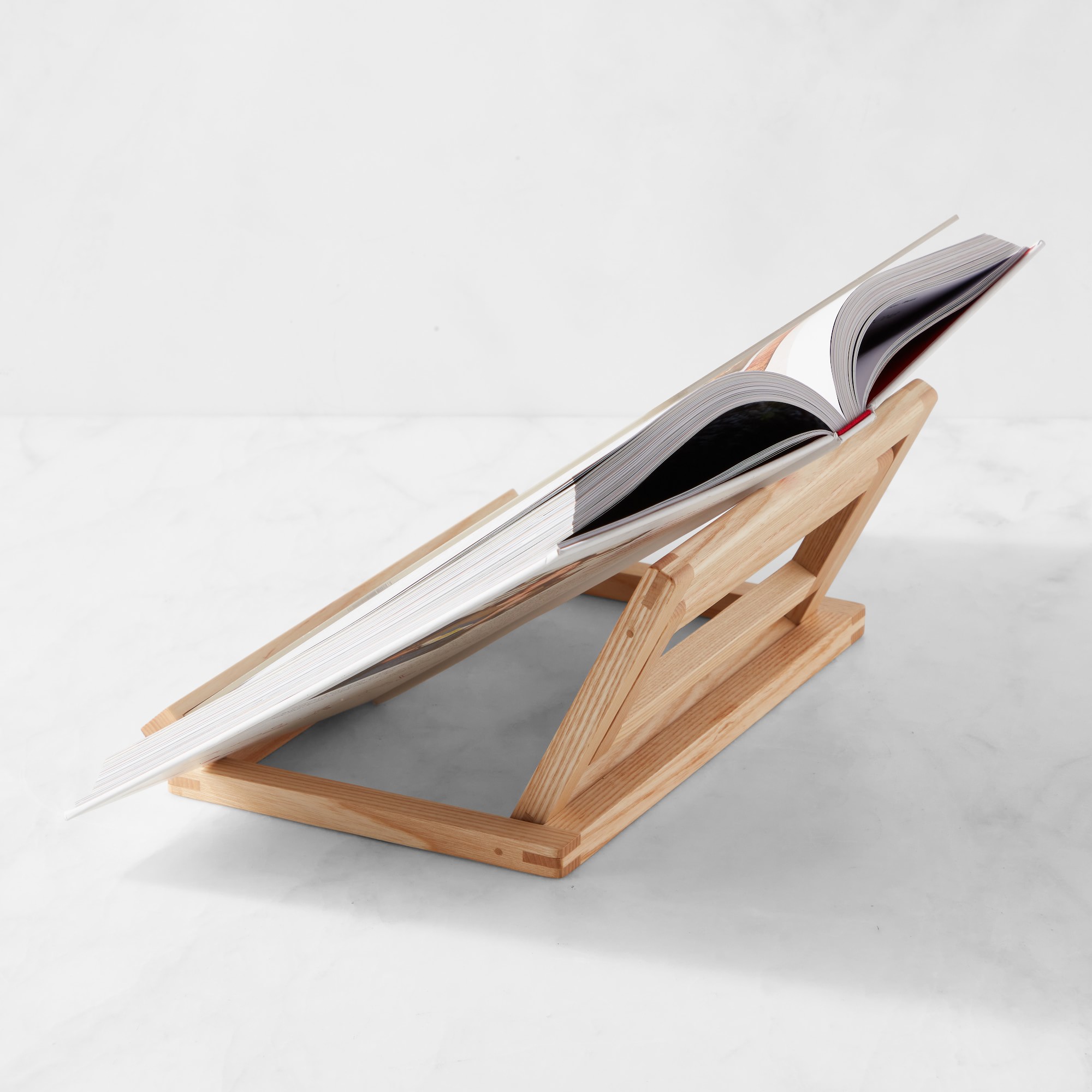 Hold Everything Collapsible Kitchen Tablet & Cookbook Stand, Ashwood