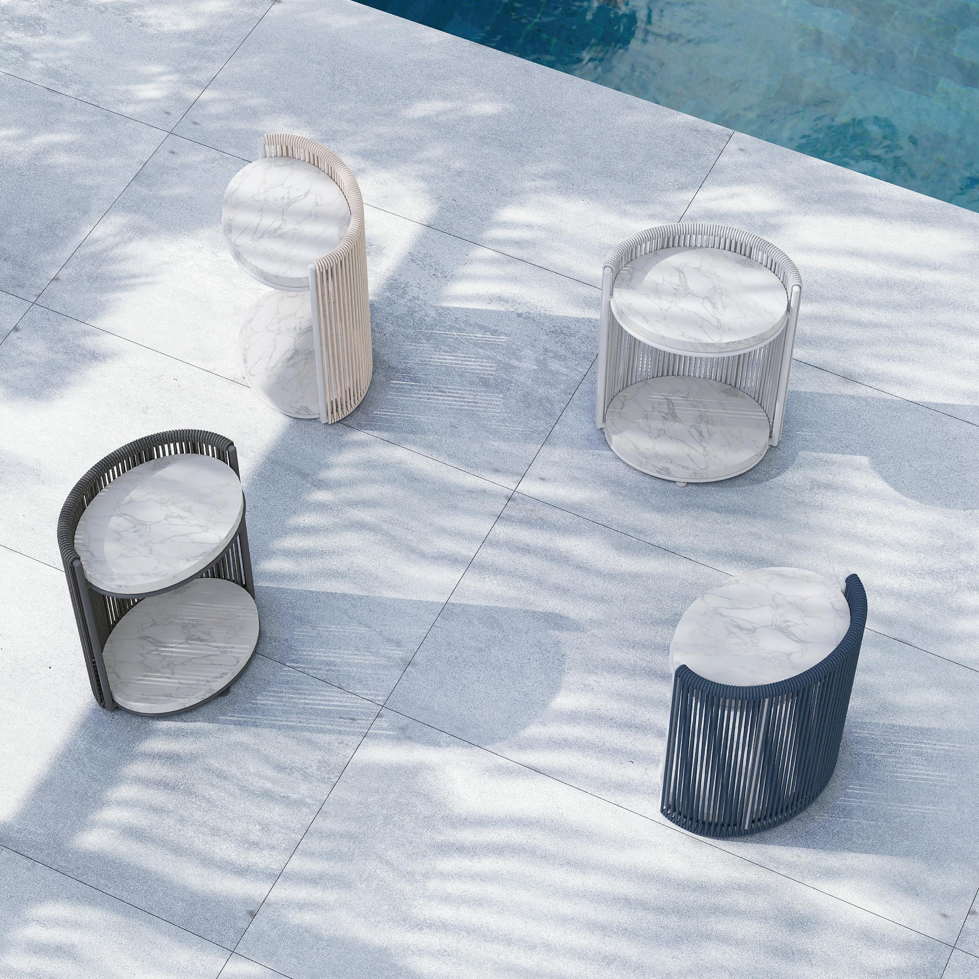 Bailey Outdoor 2-Tier Round Side Table (20