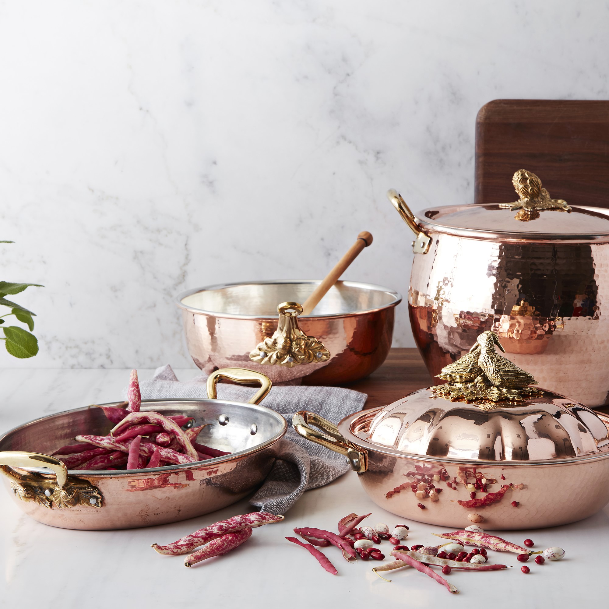 Ruffoni Historia Hammered Copper Stock Pot with Artichoke Knob