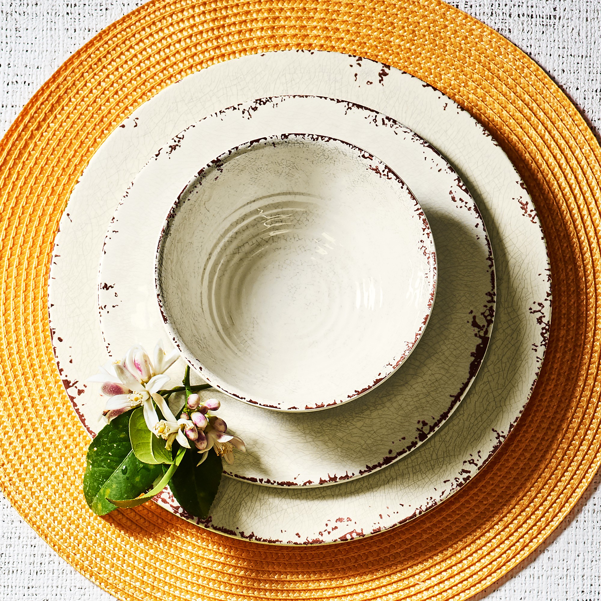Rustic® Outdoor Melamine 12-Piece Dinnerware Set