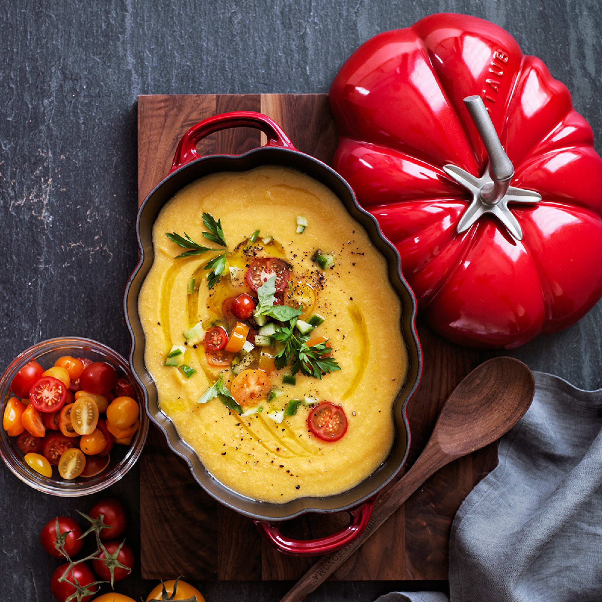 Staub Enameled Cast Iron Tomato Cocotte, 3-Qt.