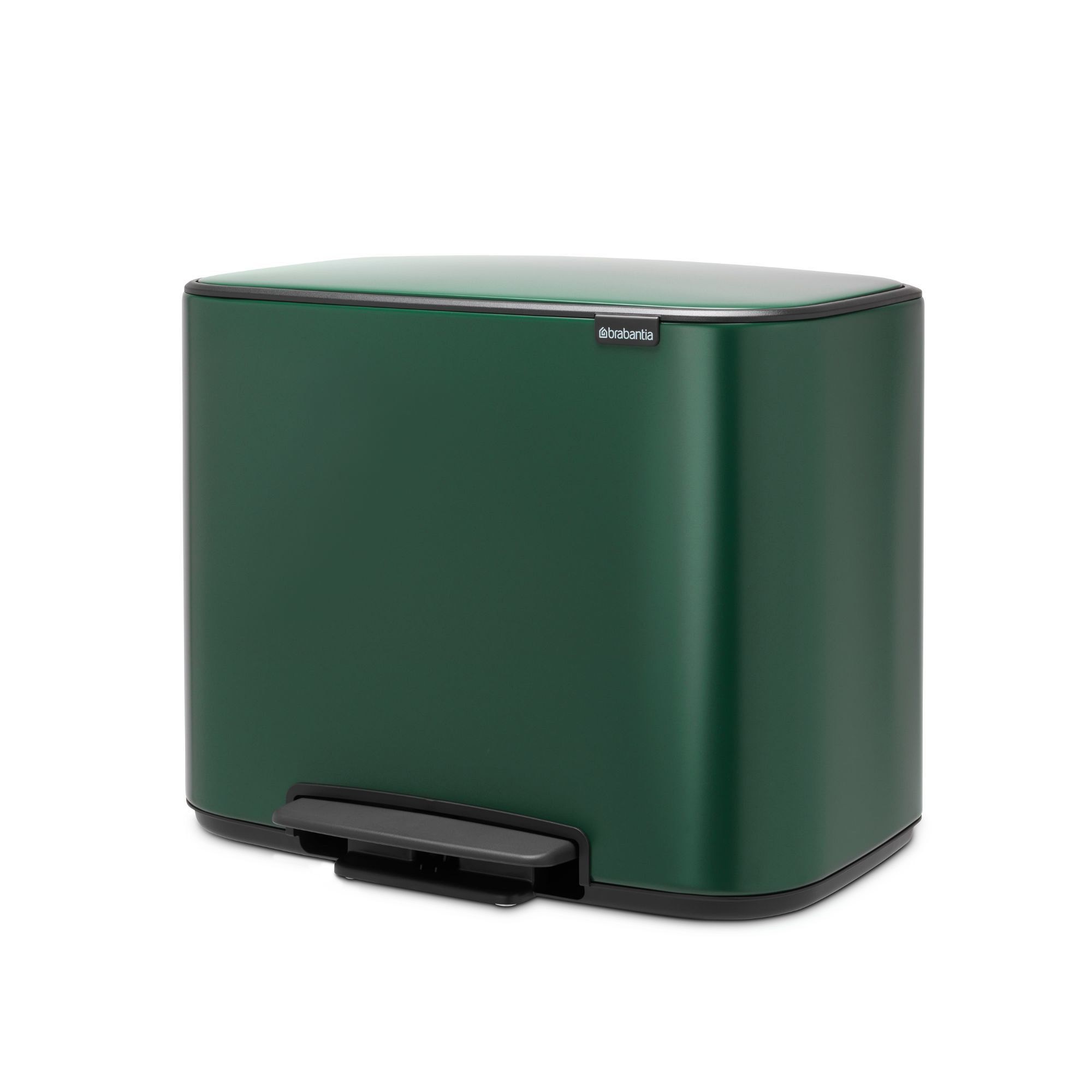 Brabantia Bo Step On Dual Compartment Recycling Trash Can, 3 + 6 Gallon