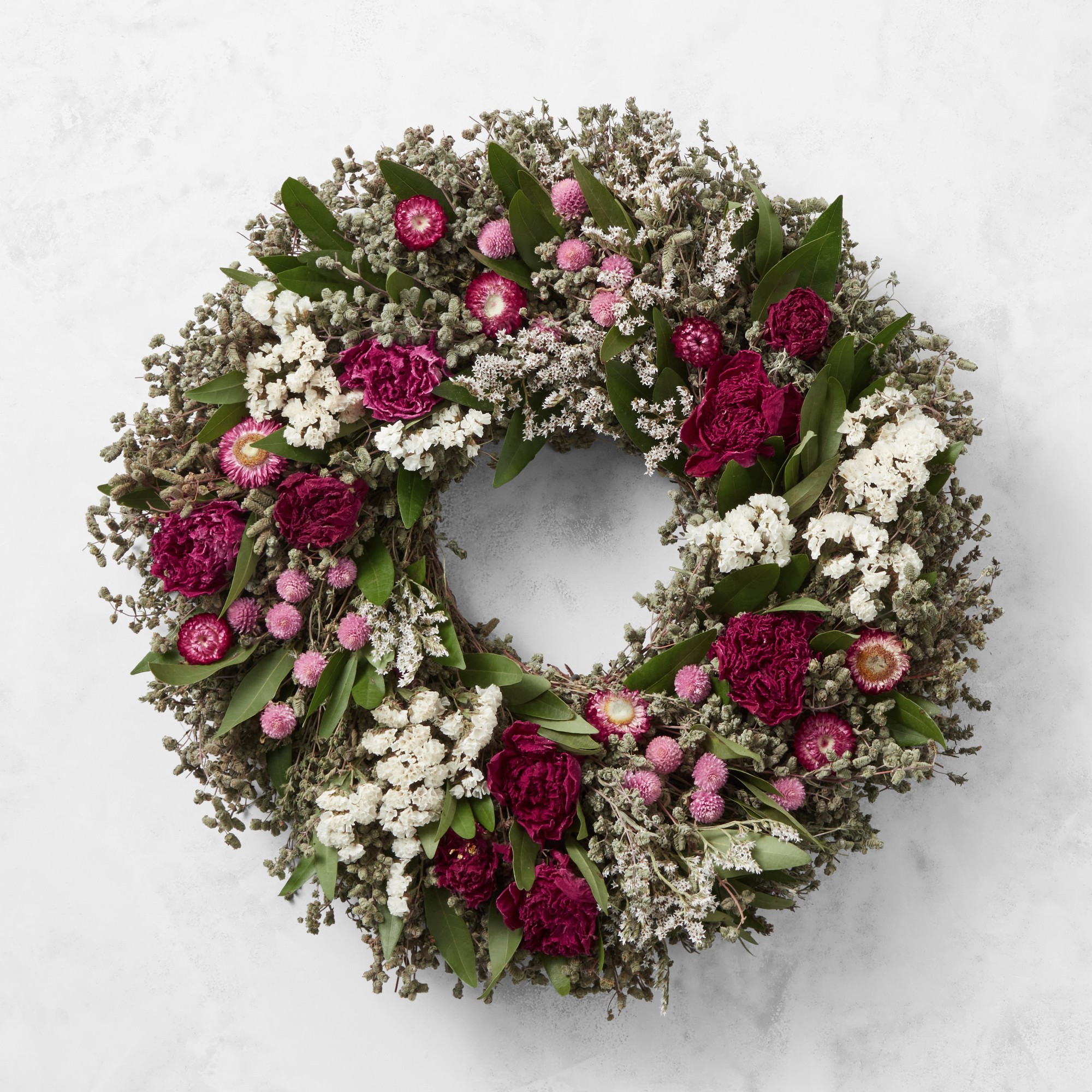 Peony Blooms Live Wreath, 20