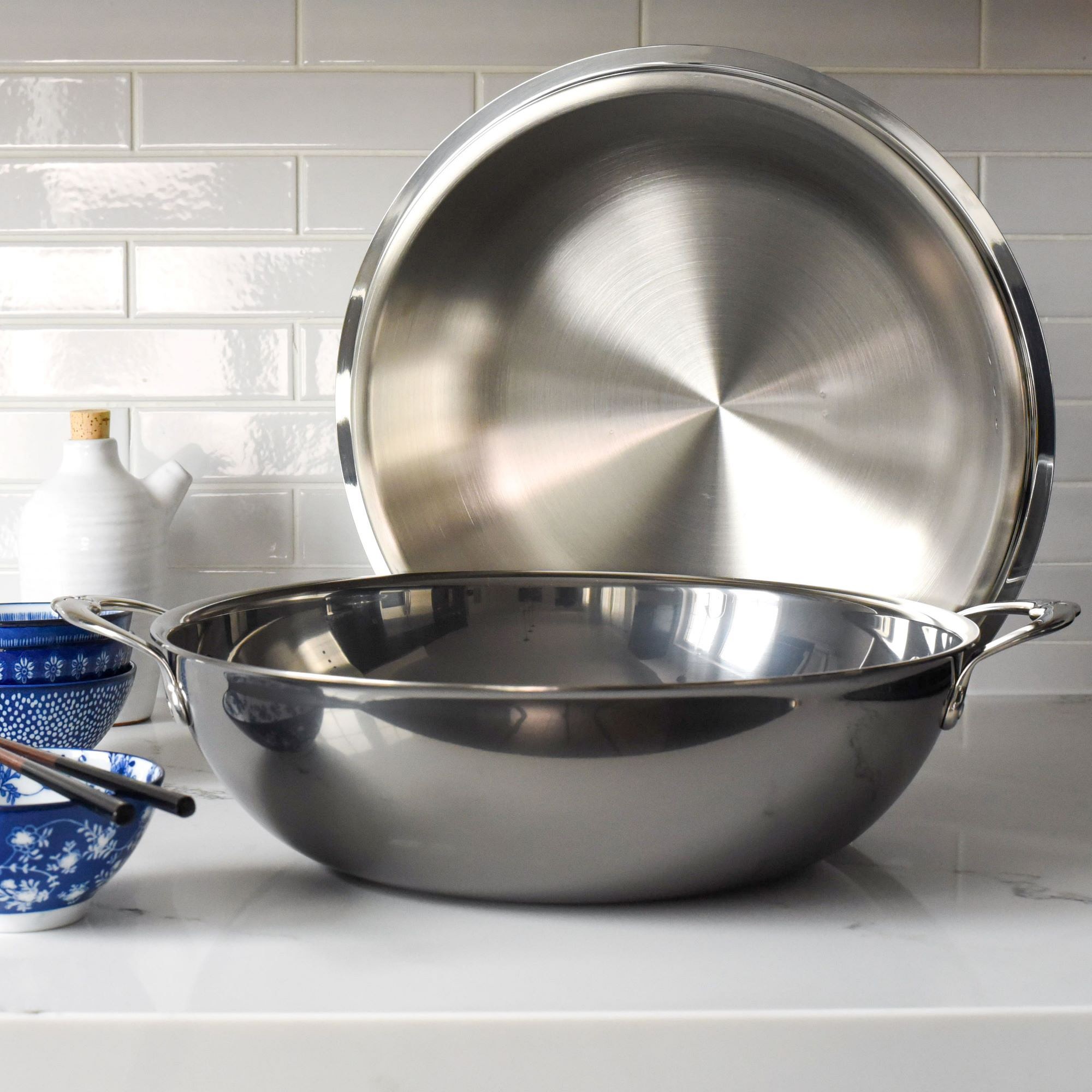 Hestan NanoBond® Titanium Stainless-Steel Wok with Lid, 14