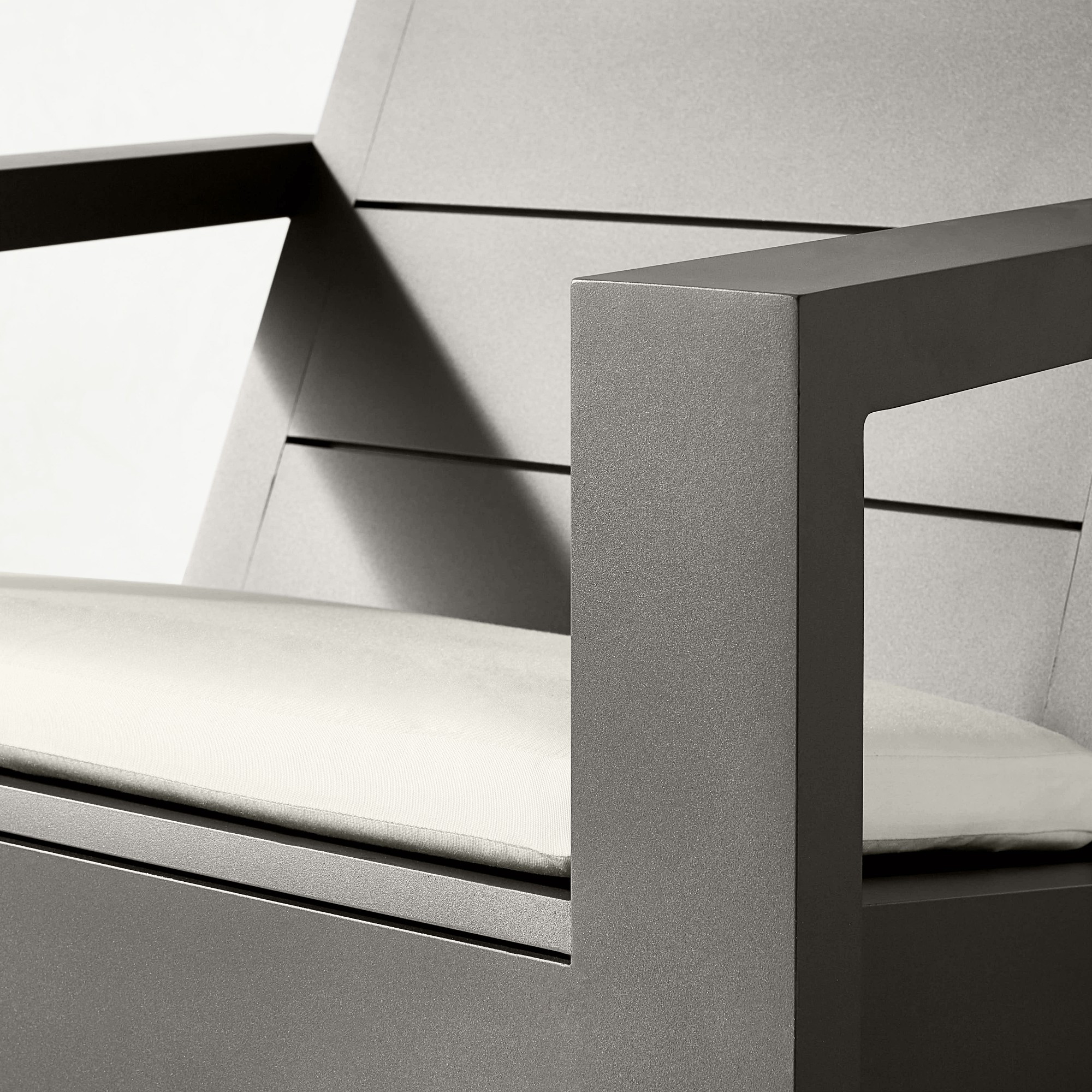 Larnaca Outdoor Slate Grey Metal Deck Chair