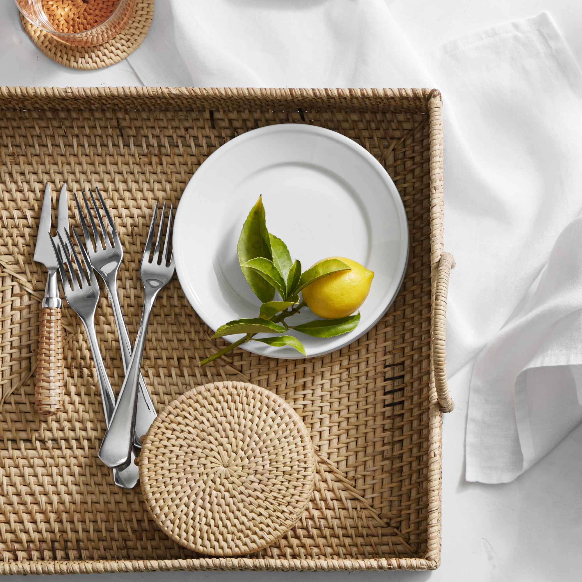 Light Woven Coasters, Set of 6