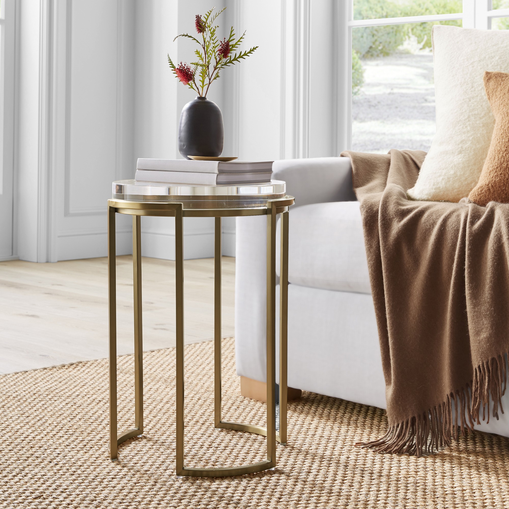 Lago Accent Table, Antique Brass (14