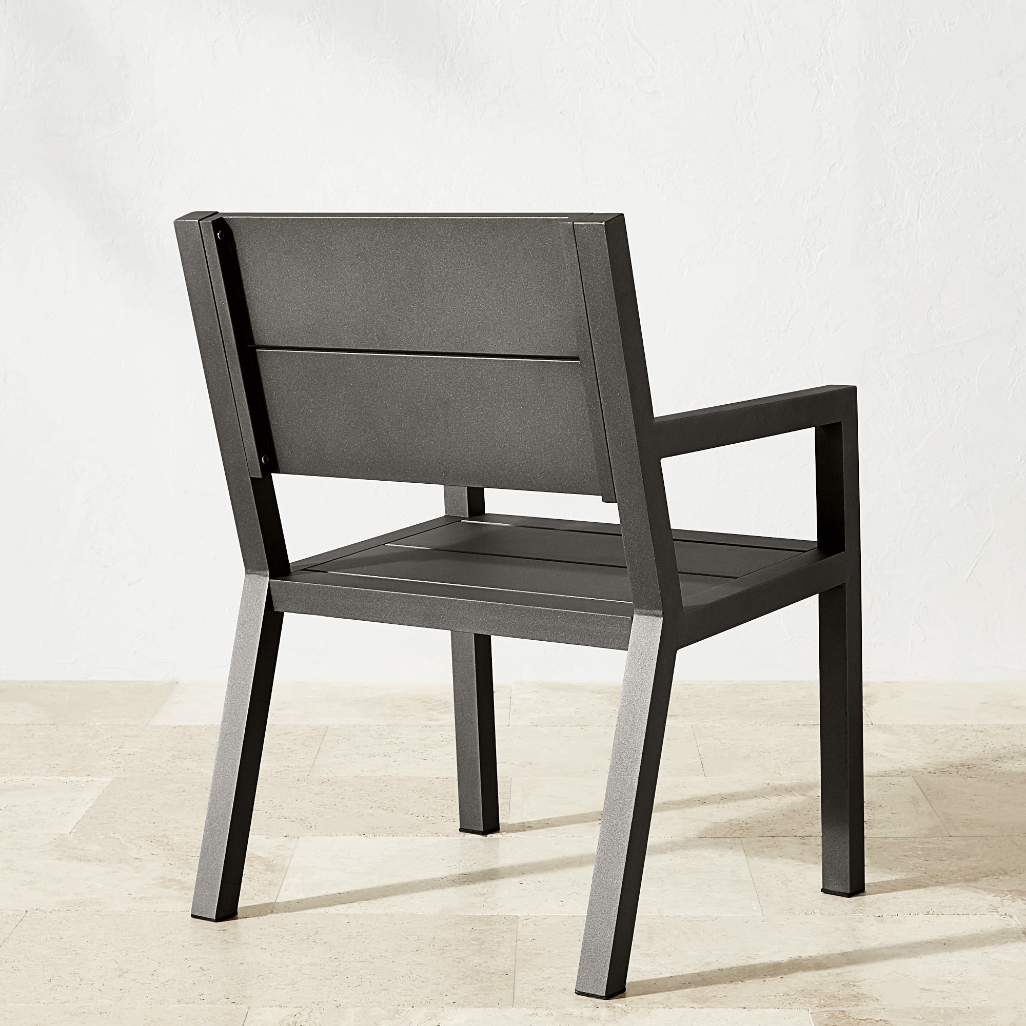 Larnaca Slate Grey Metal Dining Table & Dining Chairs (94