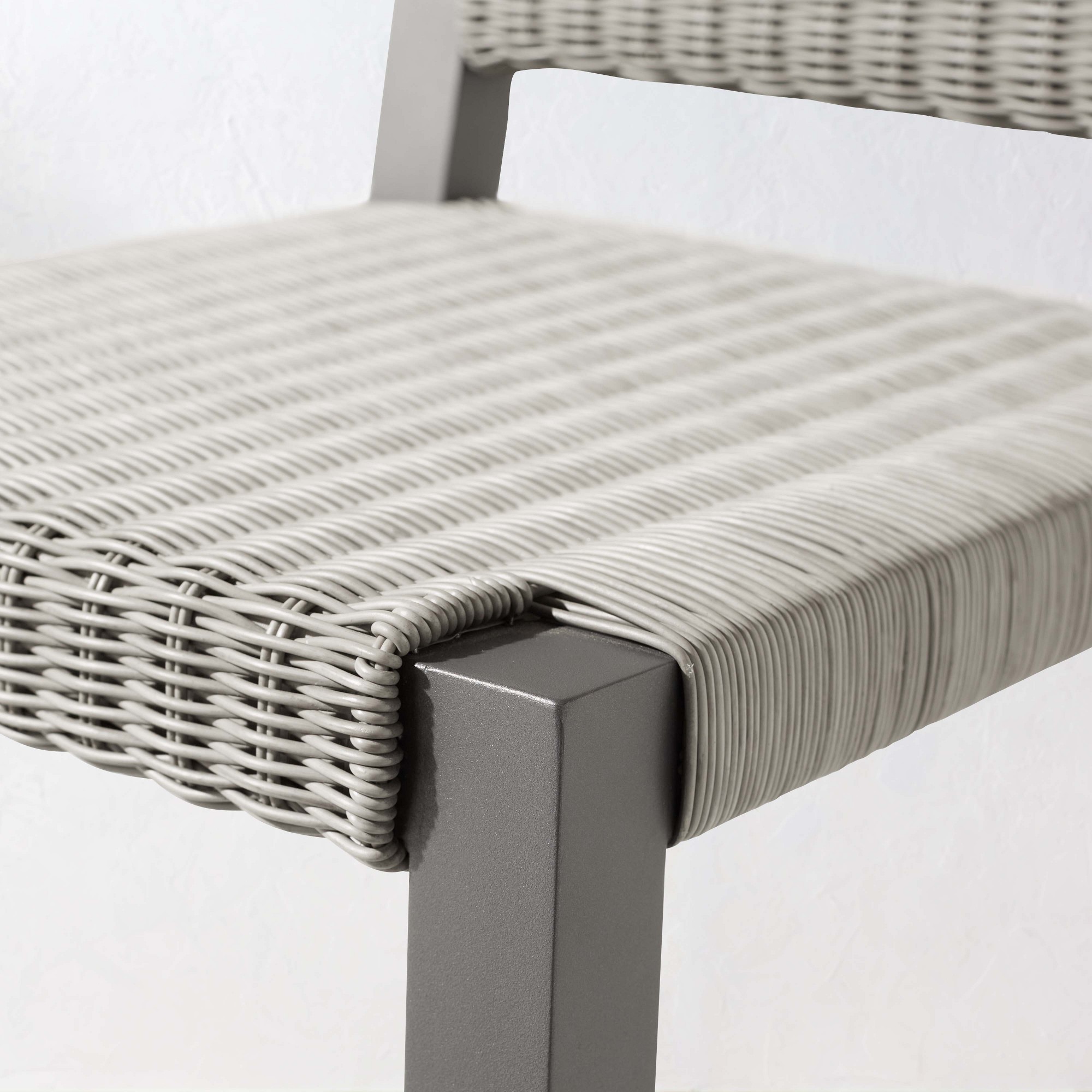 Larnaca Slate Grey Metal x All-Weather Weave Bar Stool