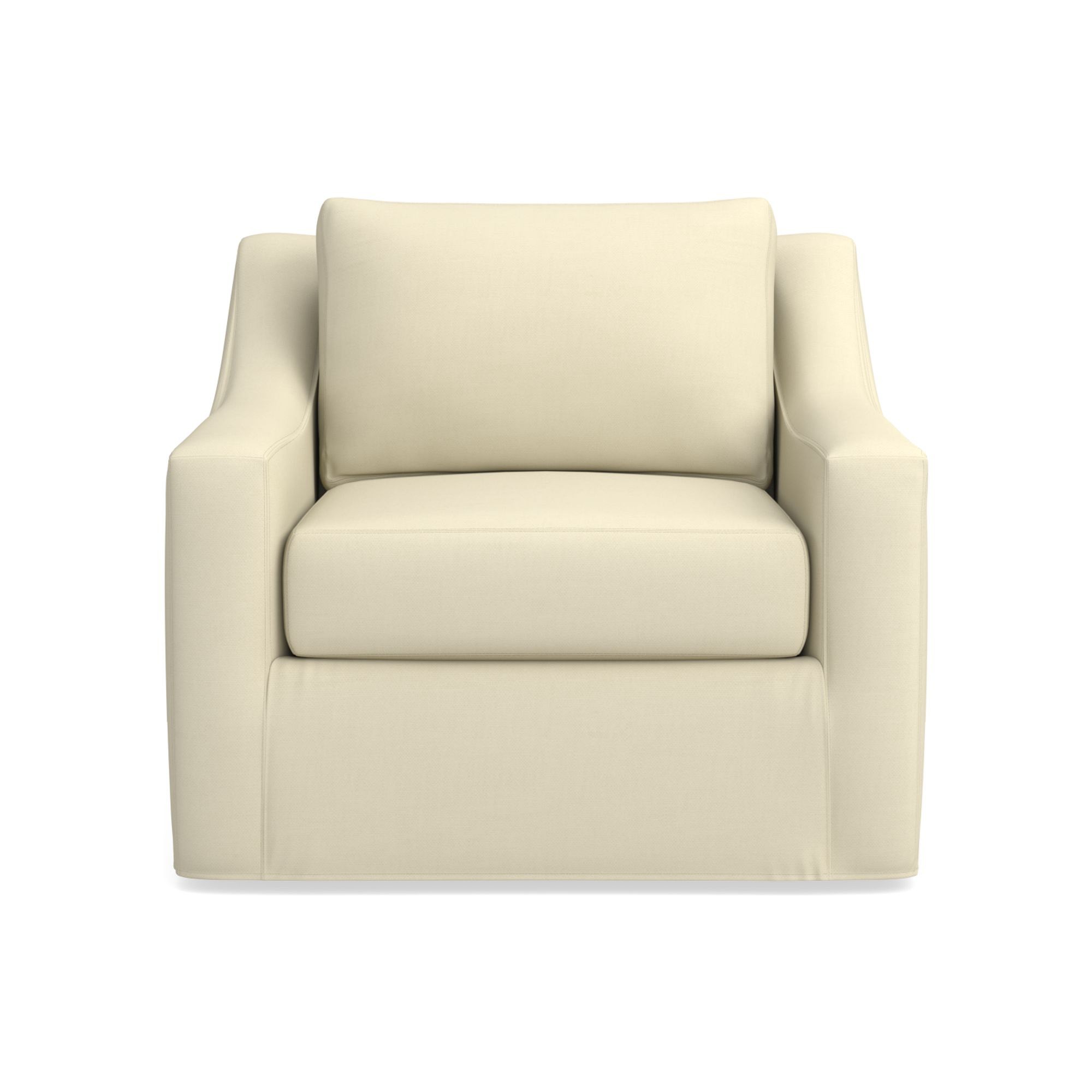 Ghent Slope Arm Slipcovered Swivel Chair