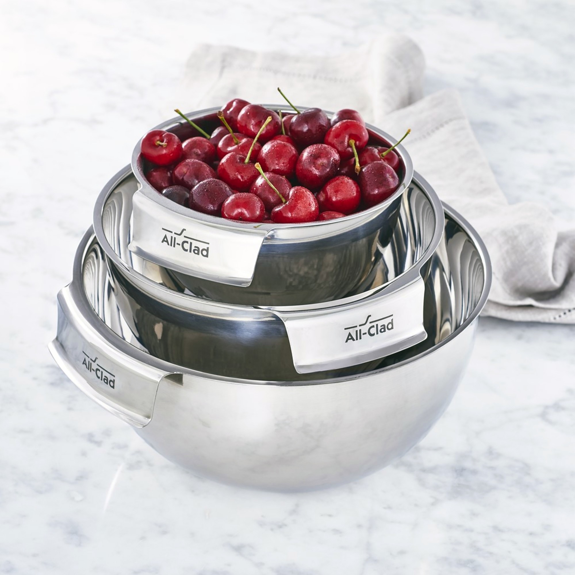 All-Clad Stainless-Steel 3-Piece Mixing Bowl Set