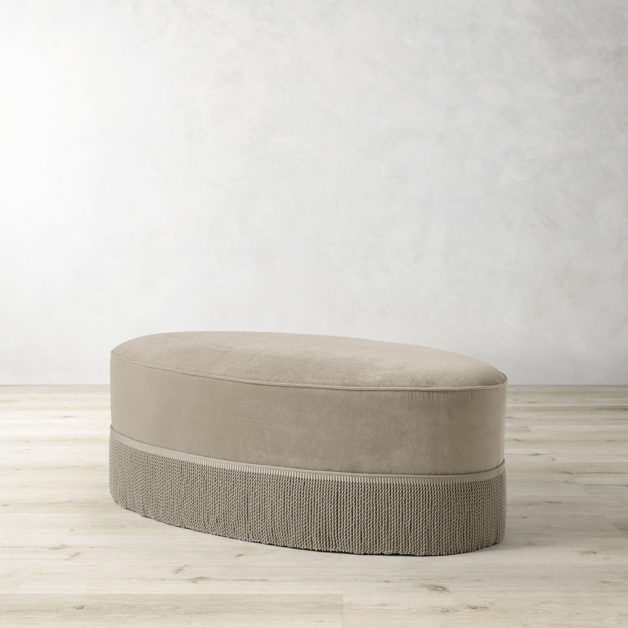 Camile Coffee Table Ottoman with Samuel & Sons Fringe (48