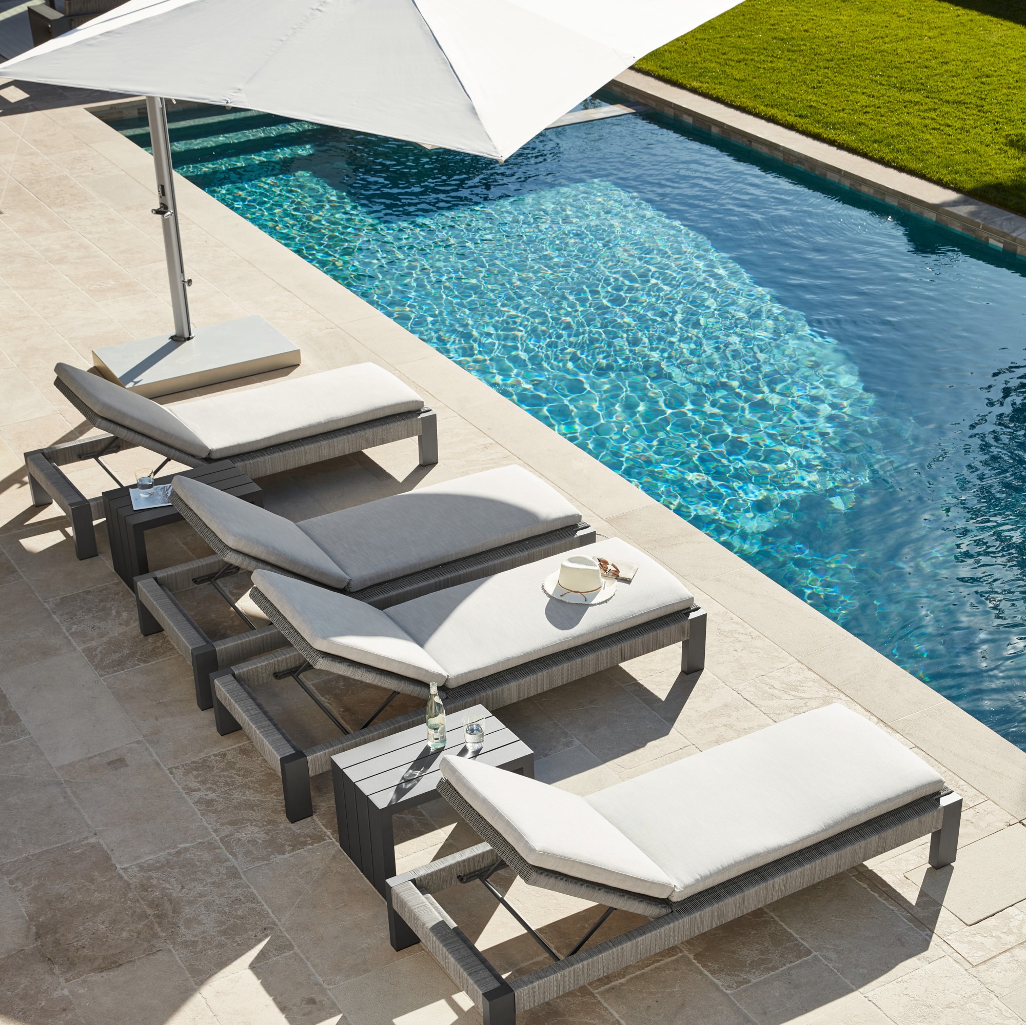 Larnaca Outdoor Slate Grey Metal x All-Weather Weave Chaise