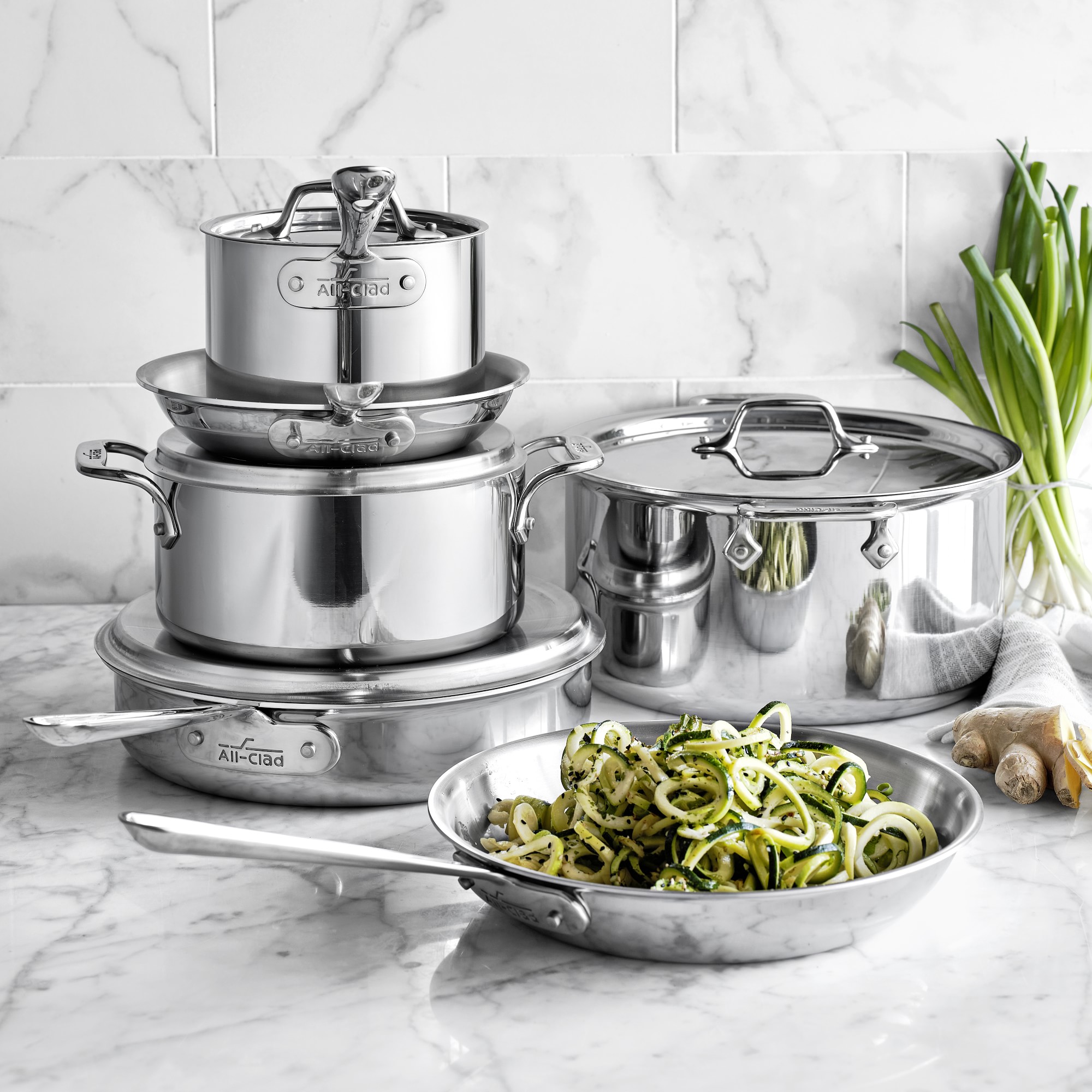 All-Clad D3® Tri-Ply Stainless-Steel 10-Piece Cookware Set