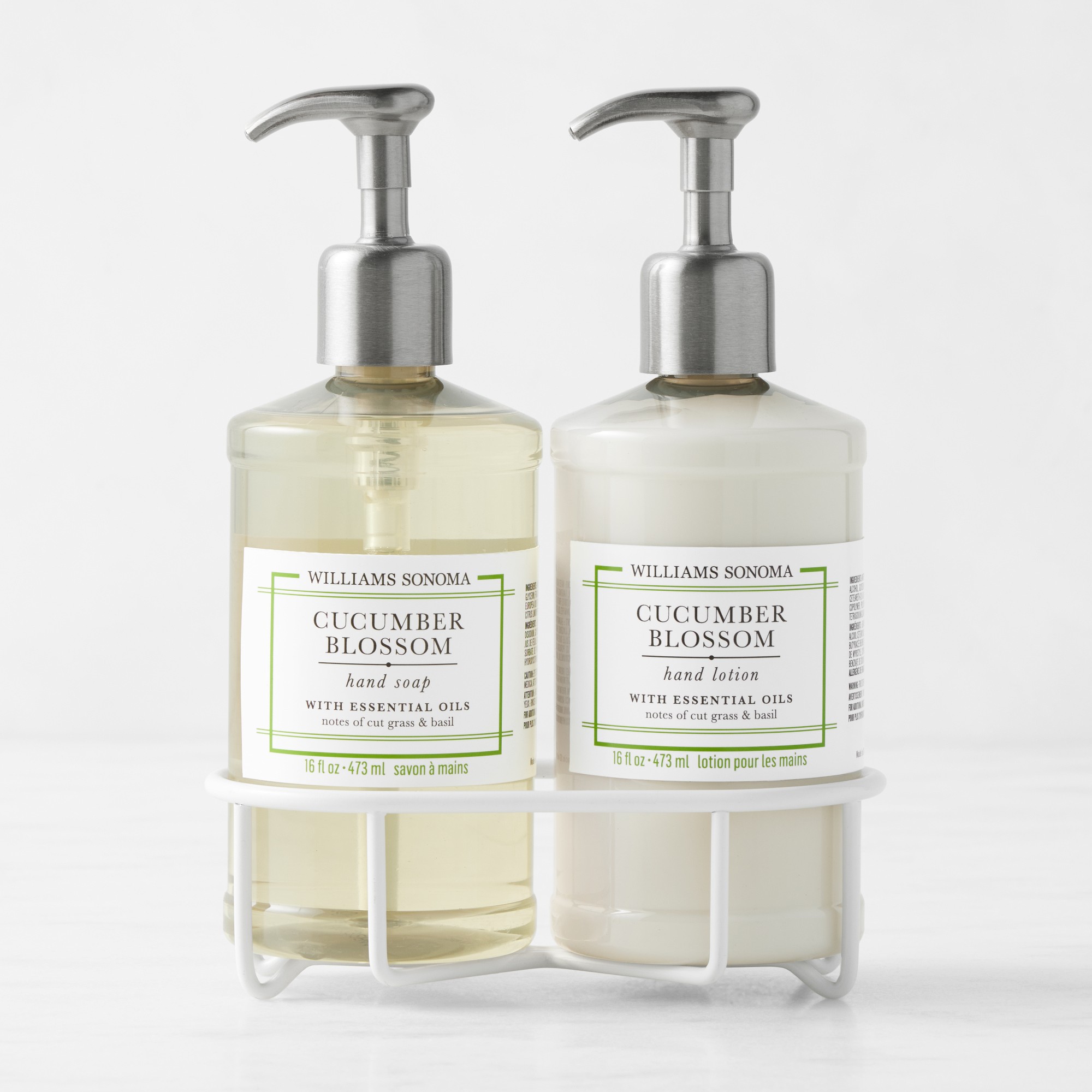 Williams Sonoma Cucumber Blossom Hand Soap & Lotion 3-Piece Set